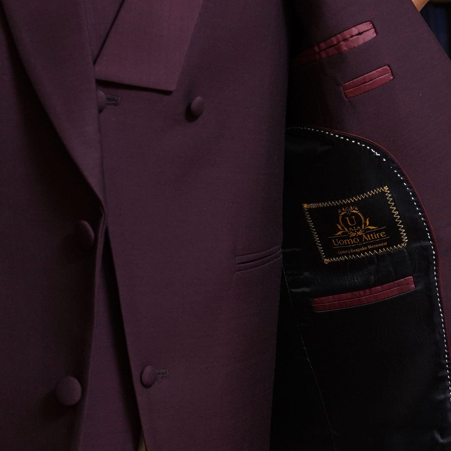Italian Wool Men's Burgundy Wedding Suit | Burgundy Color Suit inside Fashion