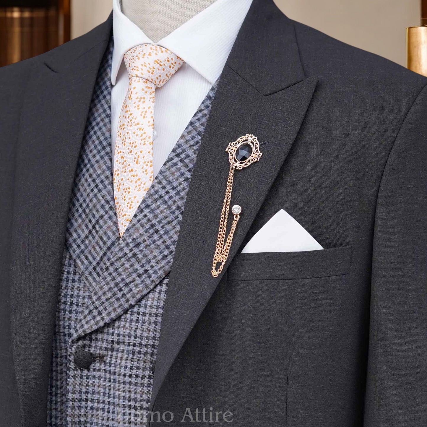 grey 3 piece suit