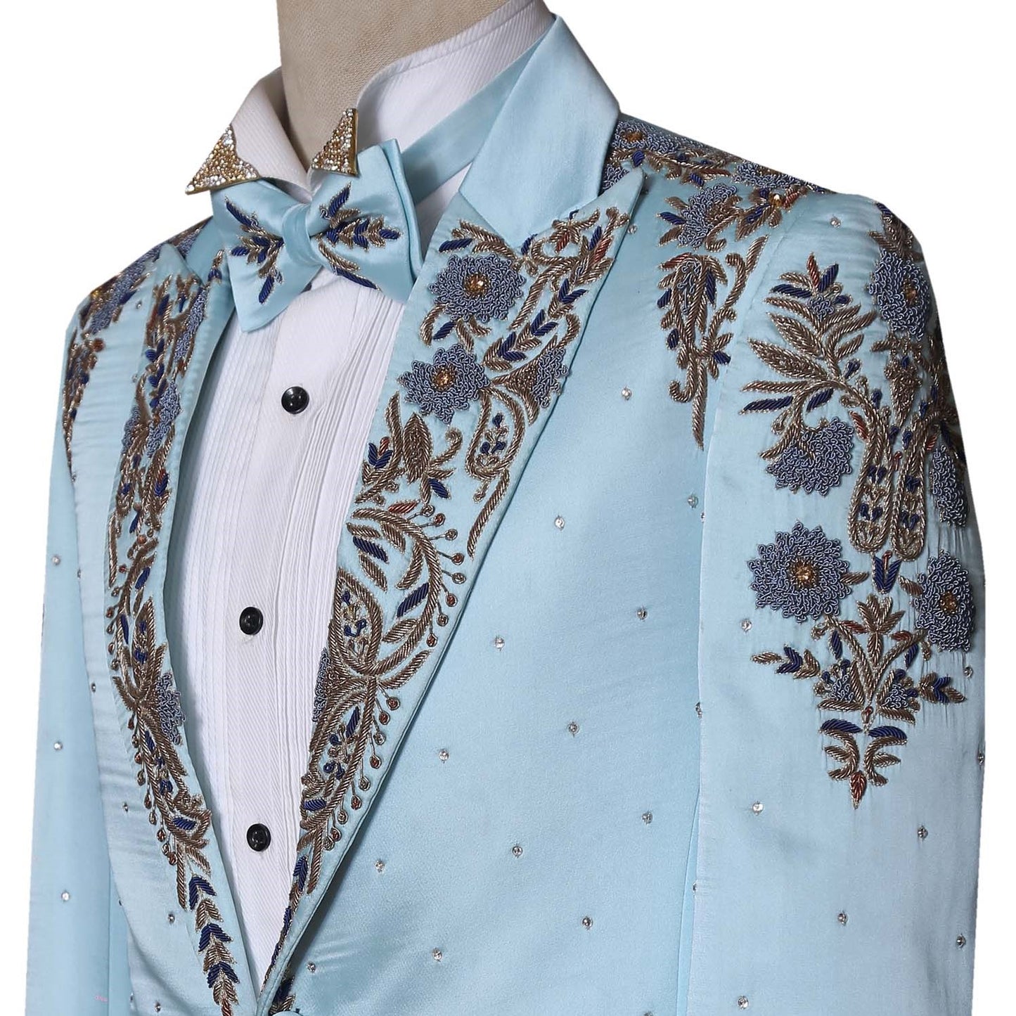 Baby Blue Luxury Designer Wedding Tuxedo Suit | Tuxedo Suit