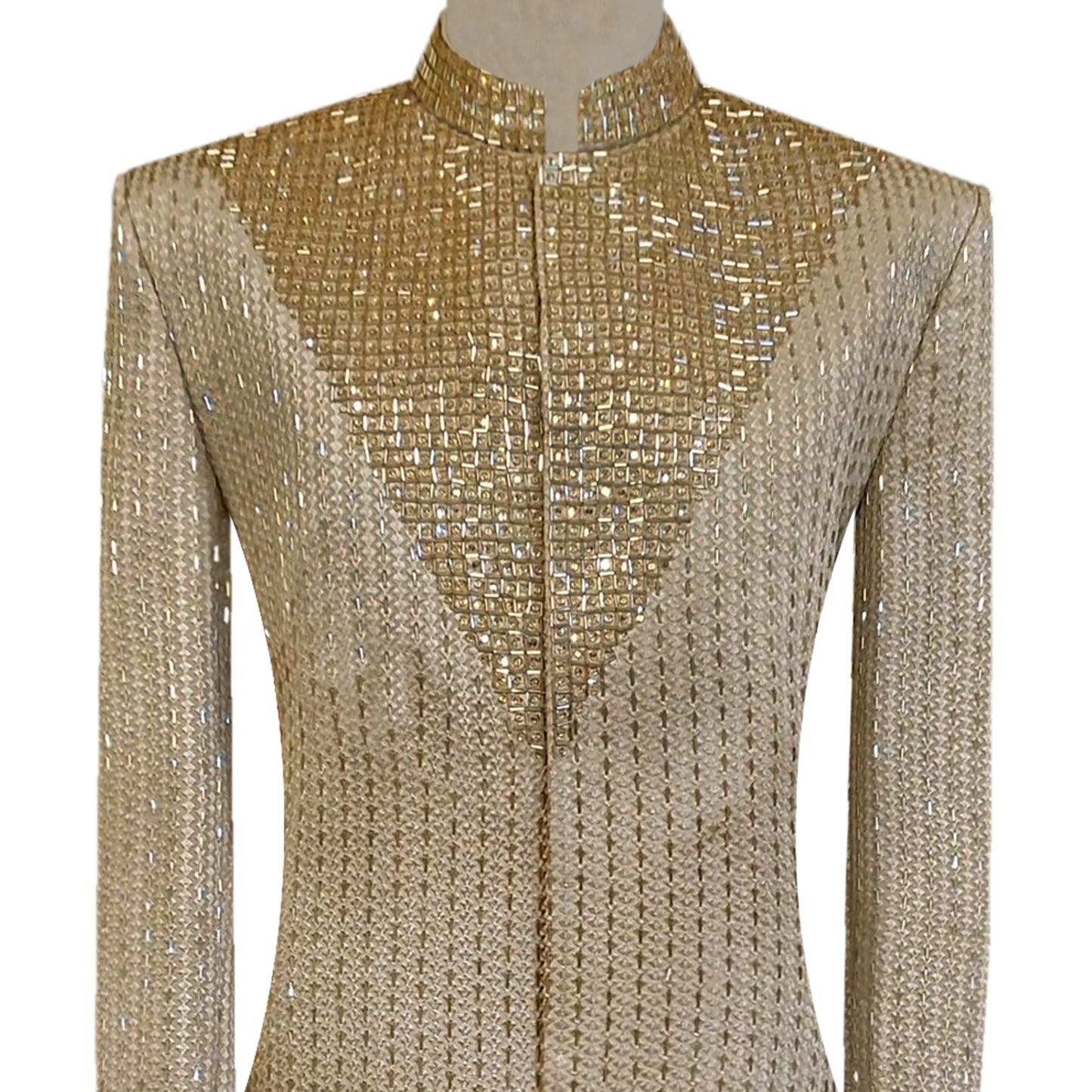 Latest Design Mens Golden Wedding Sherwani For Groom