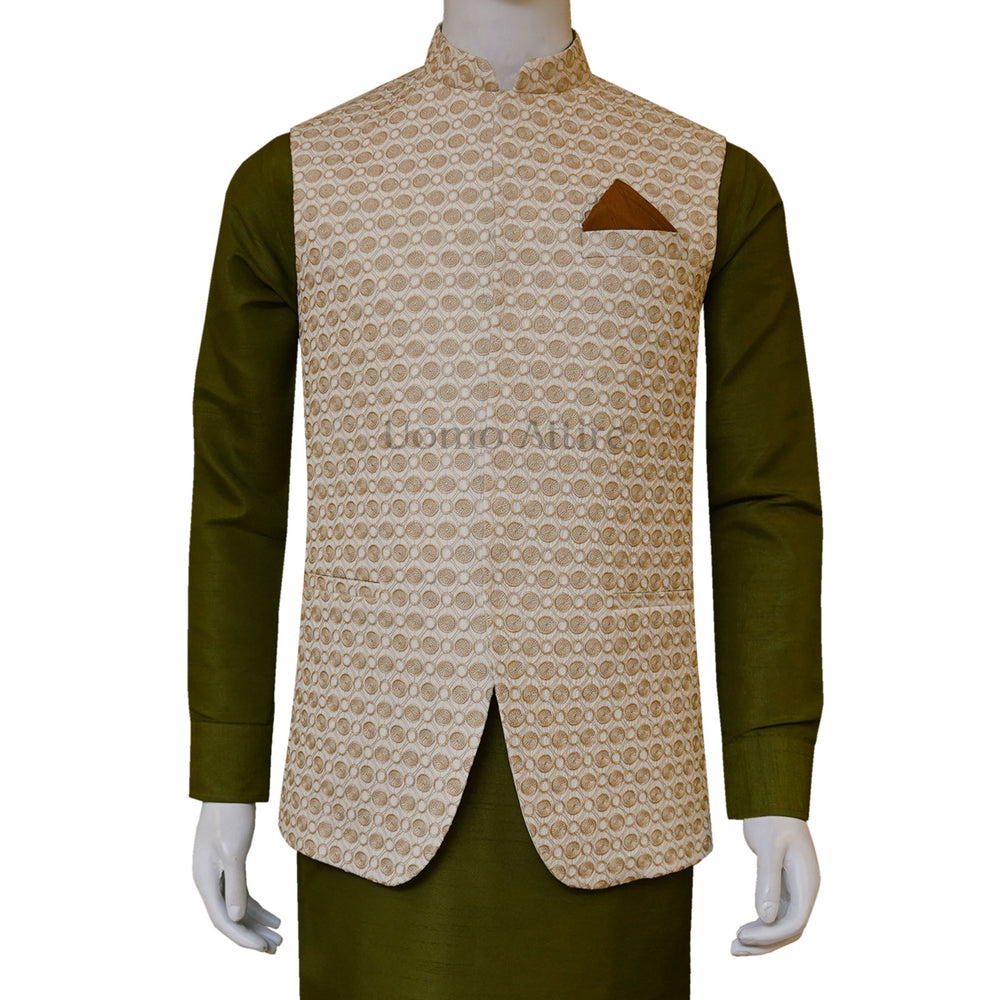 Best Fully Embroidered Fabric Waistcoat for Men | Waistcoat with Kurta Pajama