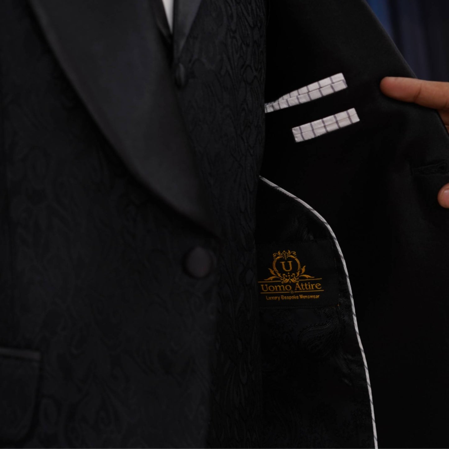 Black Tuxedo 3-Piece Suit with Single-Breasted Vest, black tuxedo suit, Black Tie Event inside round fashion