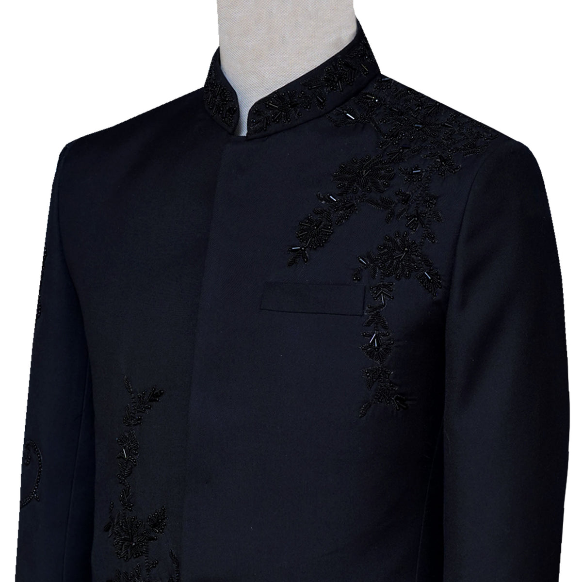 Black Prince Coat with Copper Embroidery main image 0