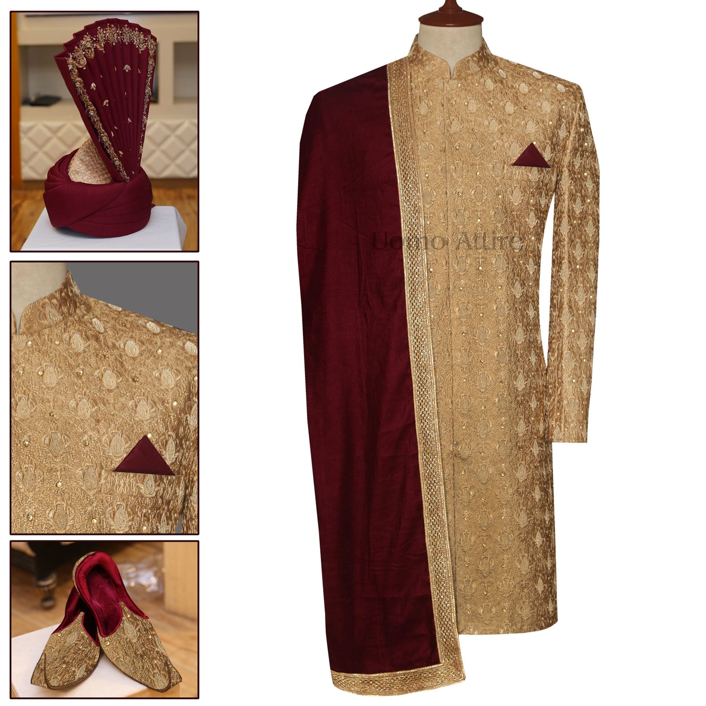 Champagne Gold Designer Sherwani for Groom