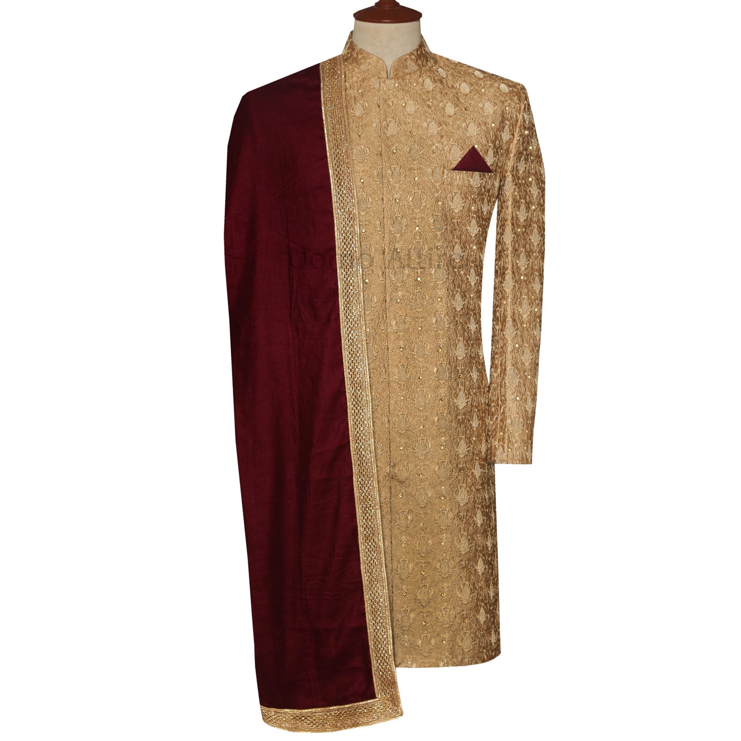 Champagne Gold Designer Sherwani for Groom
