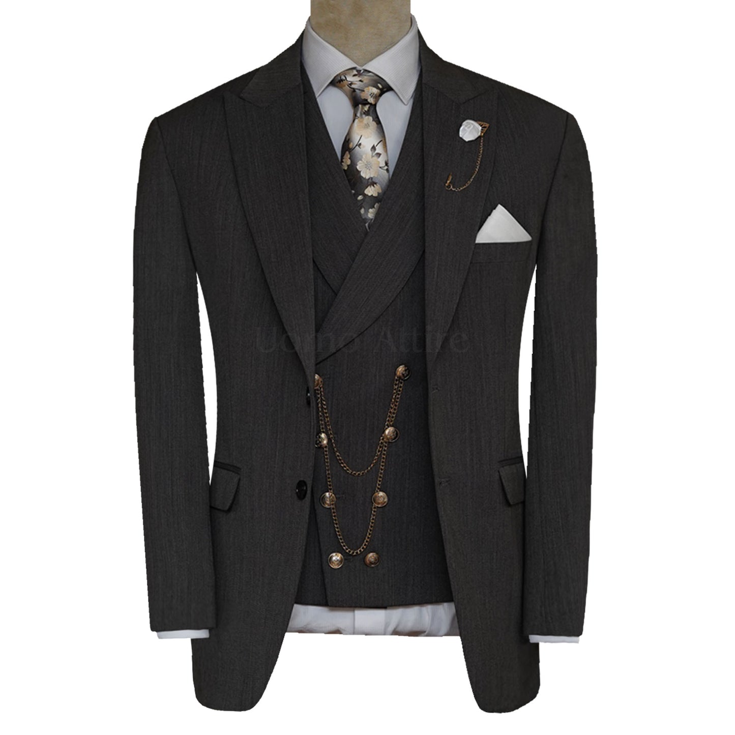 Gray 3 Piece Suit for Men