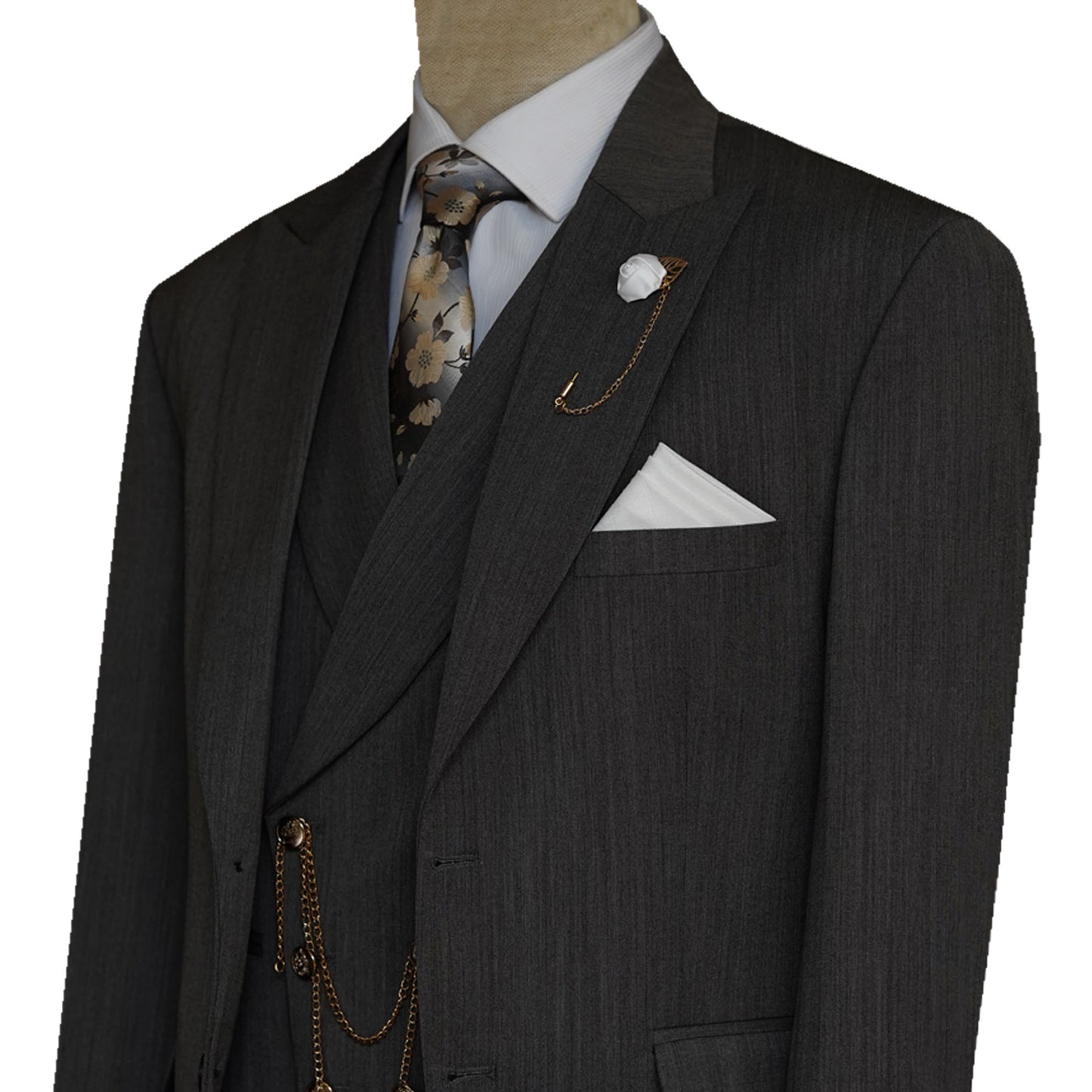 Classic Gray Bespoke 3 Piece Suit for Men 2