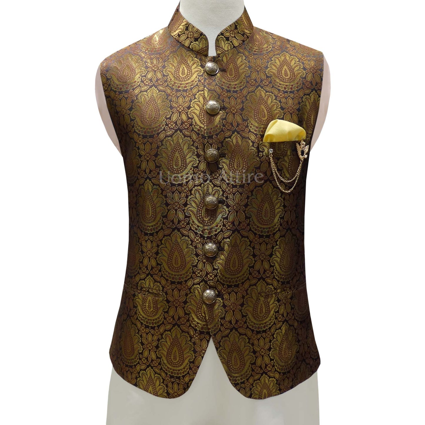 Colorful waistcoat with customized foot wear in same fabric