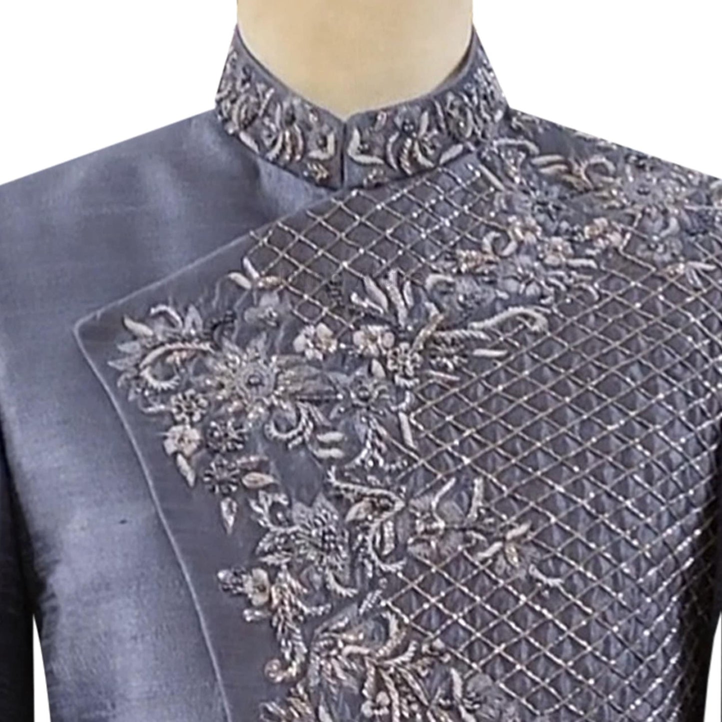 Customized grey prince coat for elegent look | Gray Prince Coat for Groom 2