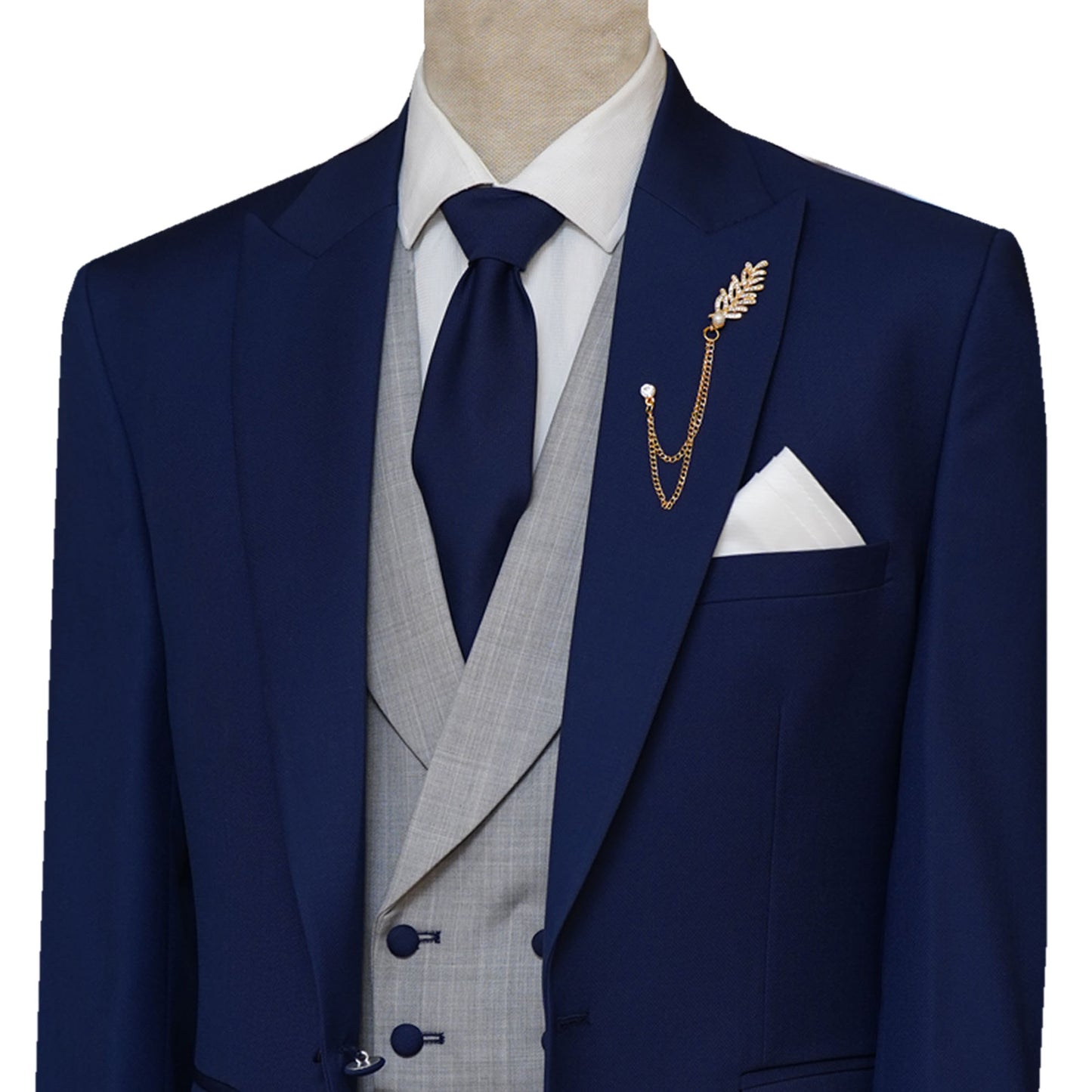 Premium Quality Mens Luxury Blue Bespoke 3 Piece Suit | Blue Suits for Men