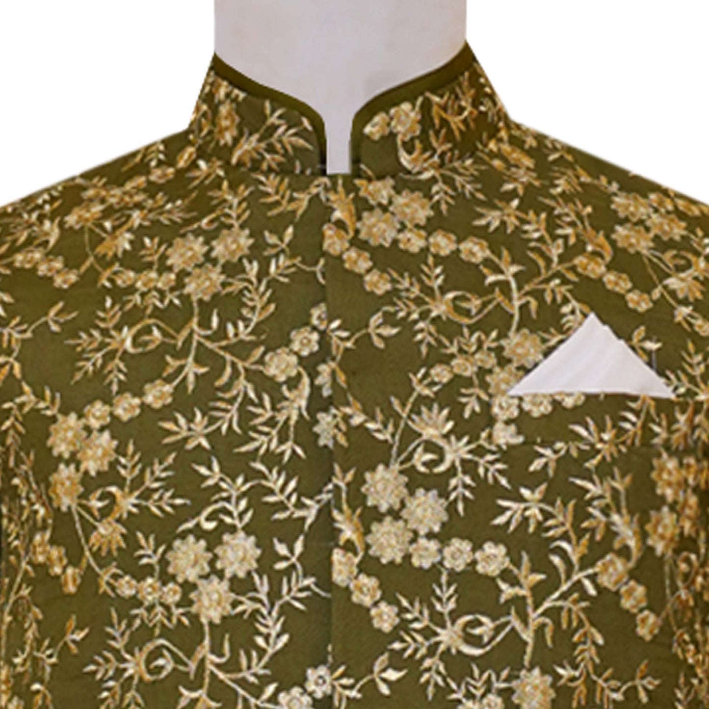 Elegant look fully embroidered mehndi color waistcoat | Waistcoat