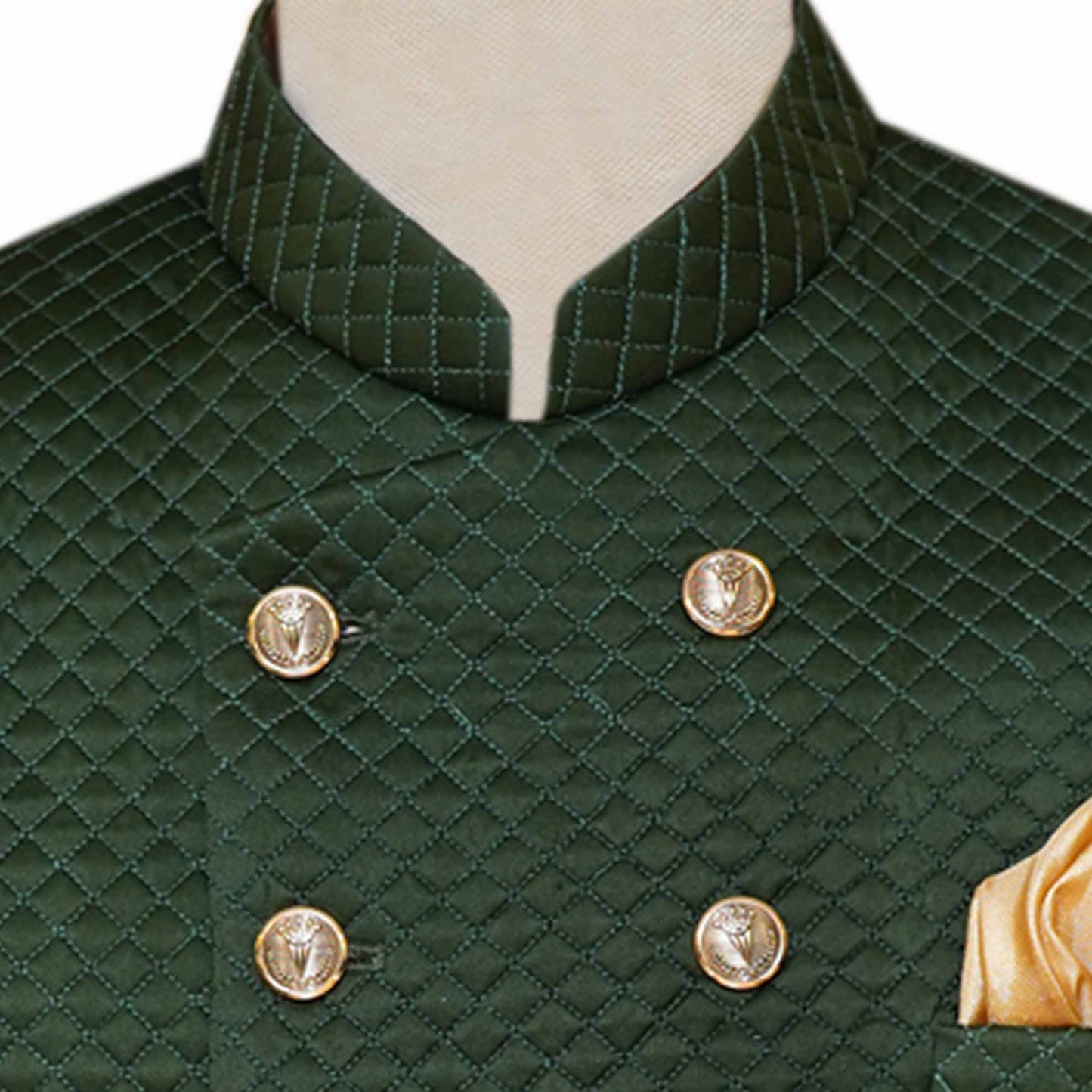 Deep green prince coat design with soft padding | Prince coat for mehndi event 3
