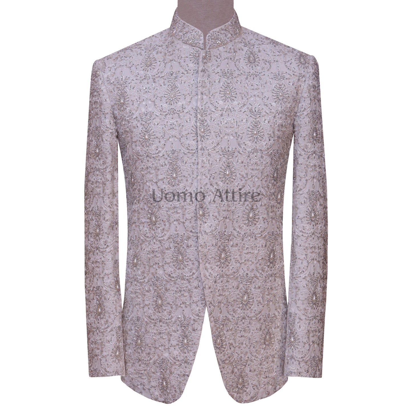 Designer Off White Wedding Prince Coat for Groom