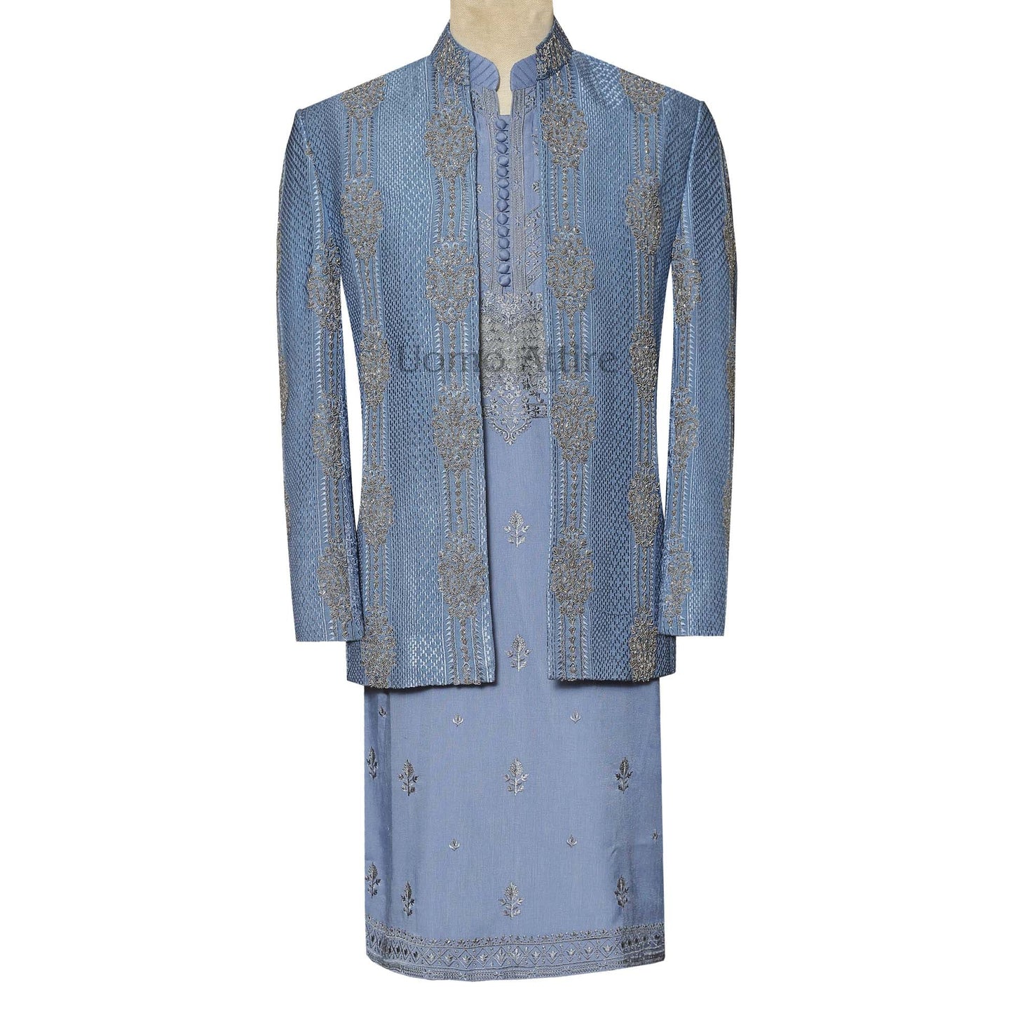 Designer Sky Blue Wedding Prince Coat for Men