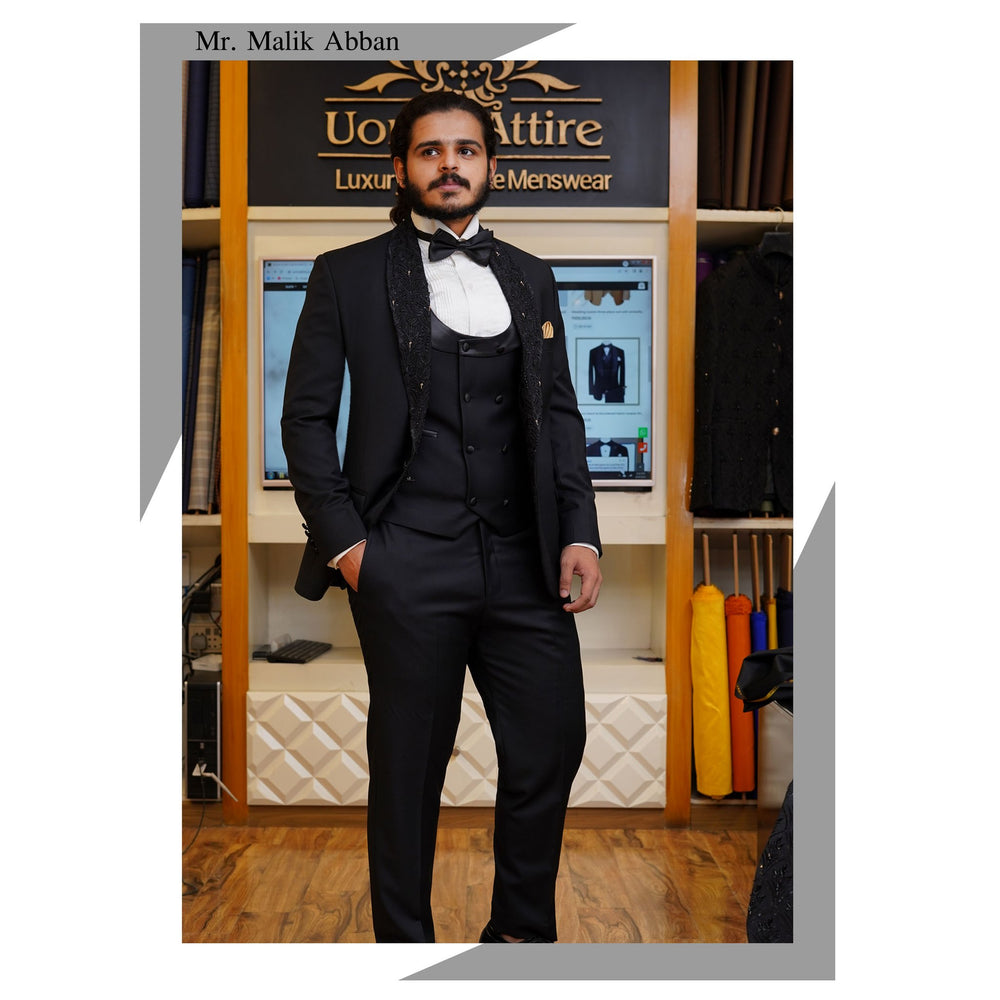 Our valuable HAPPY client Mr. Malik Abban in Black Tuxedo