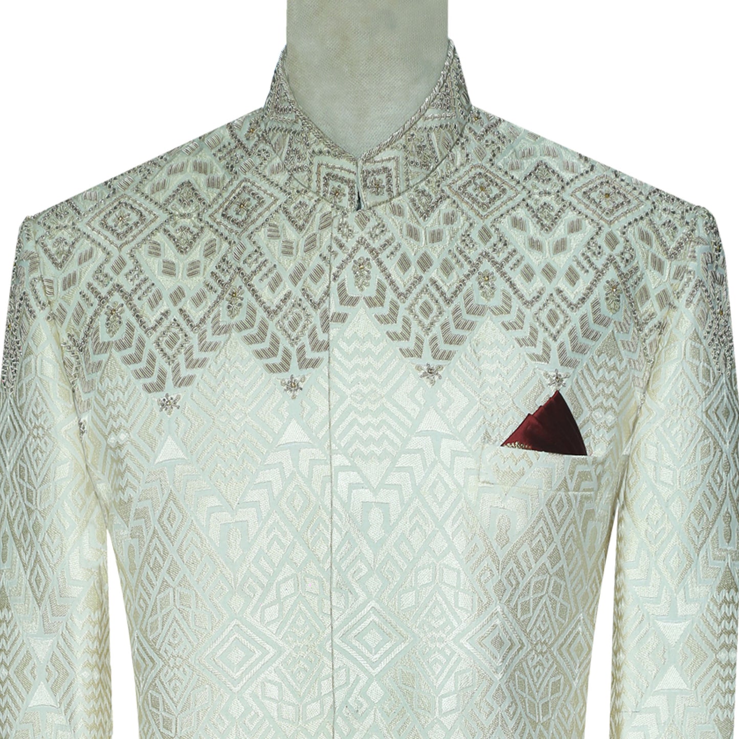 Designer Off-White Wedding Sherwani in Pure Karandi