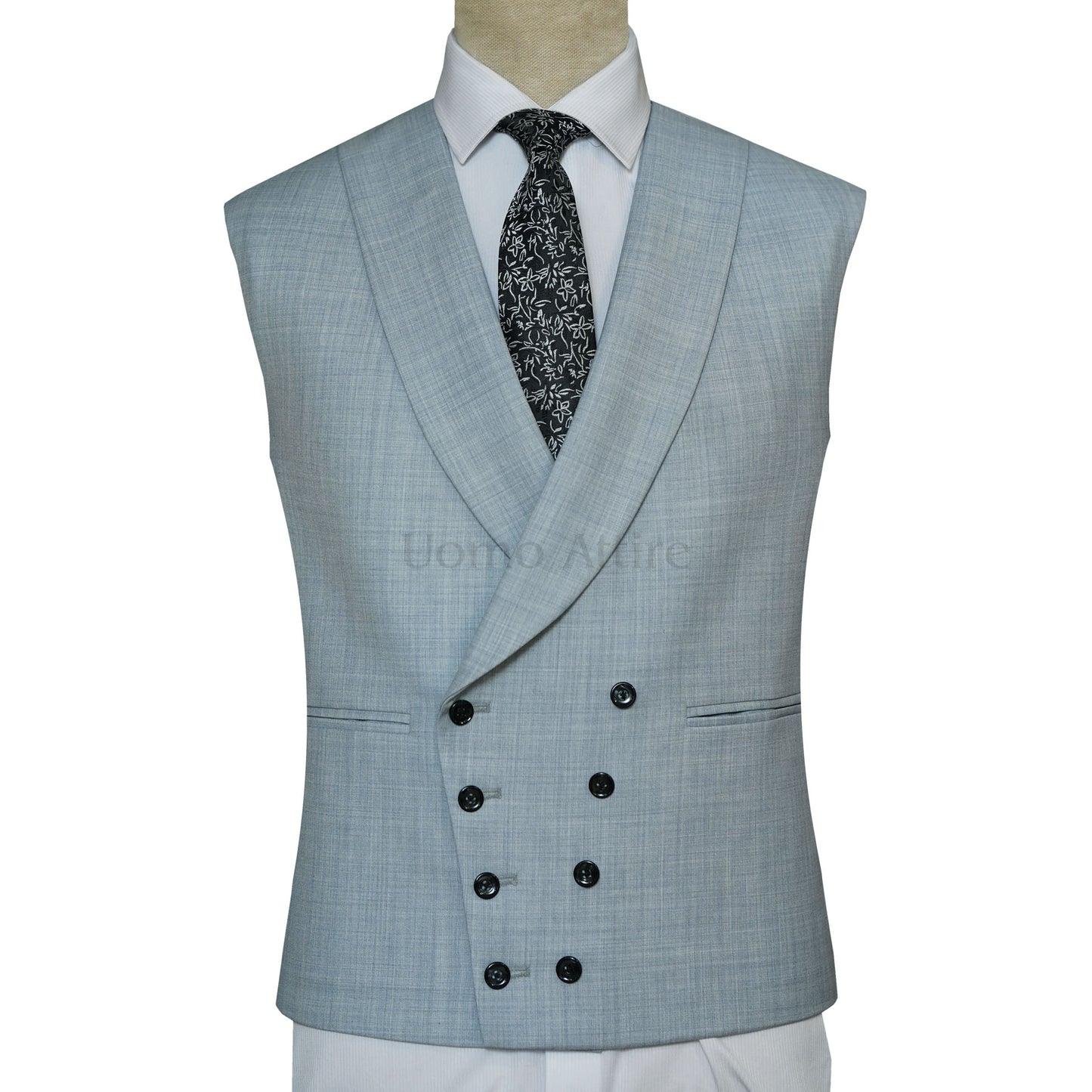 Double Breasted Light Blue Wedding Vest for Men in USA