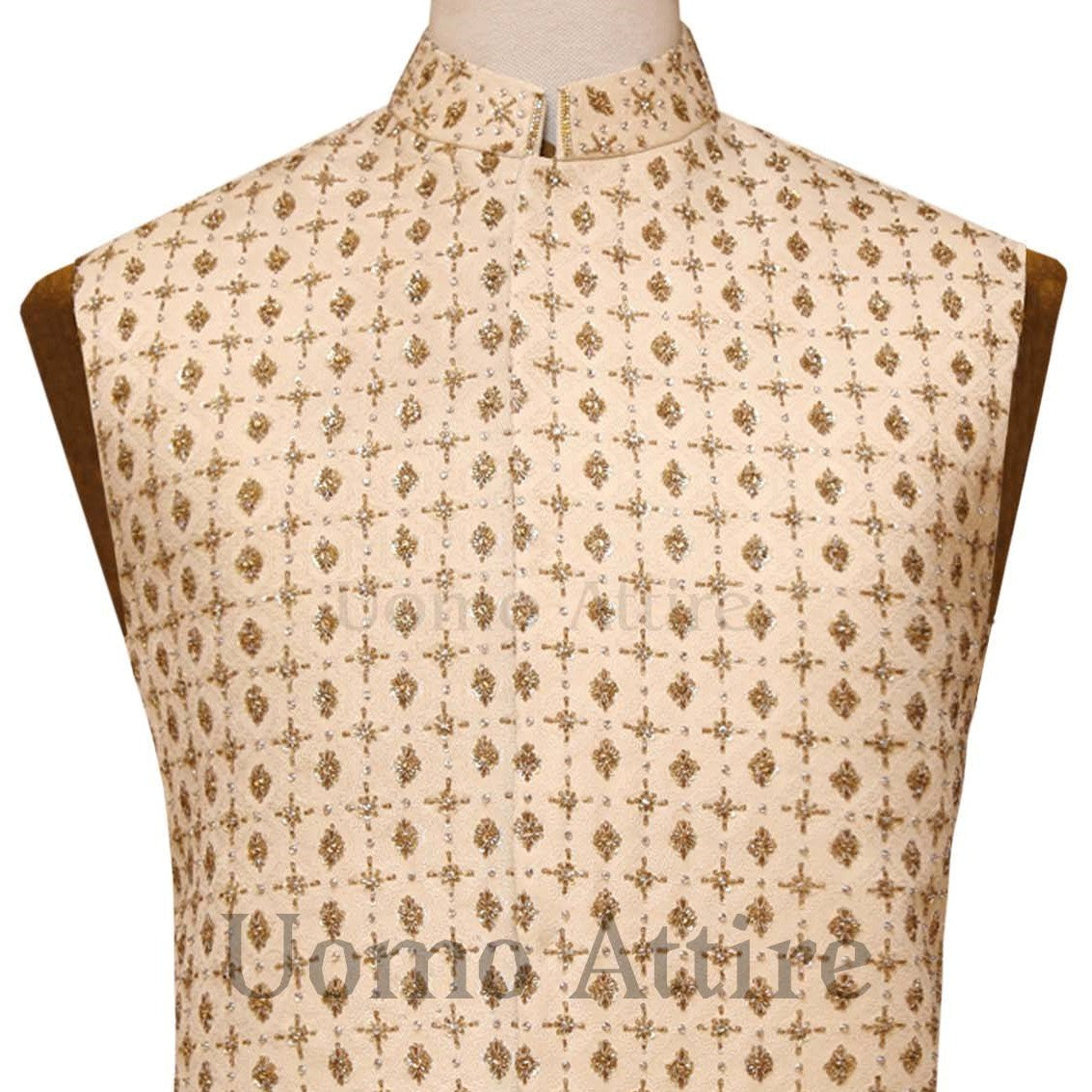 Full embellished mehndi waistcoat