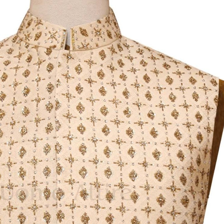 Full embellished mehndi waistcoat 2