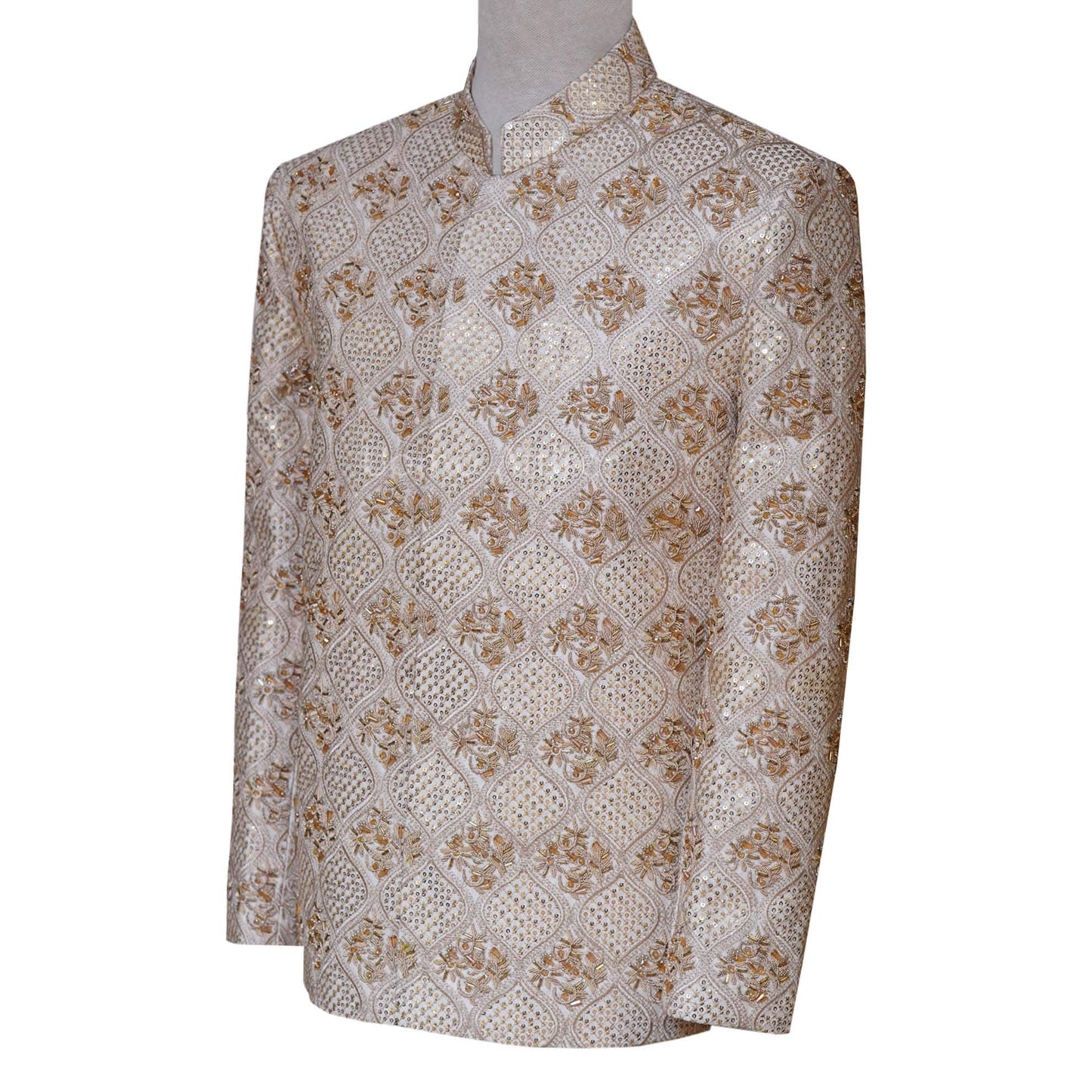 Fully embellished and embroidered golden prince coat 2