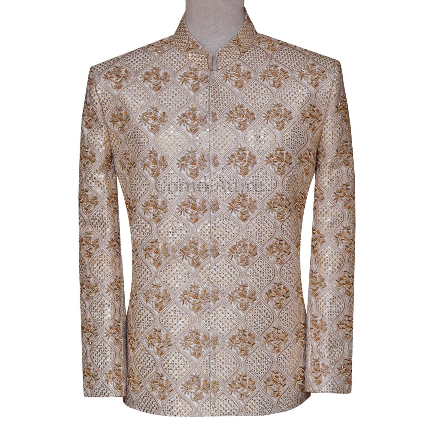 Fully embellished and embroidered golden prince coat
