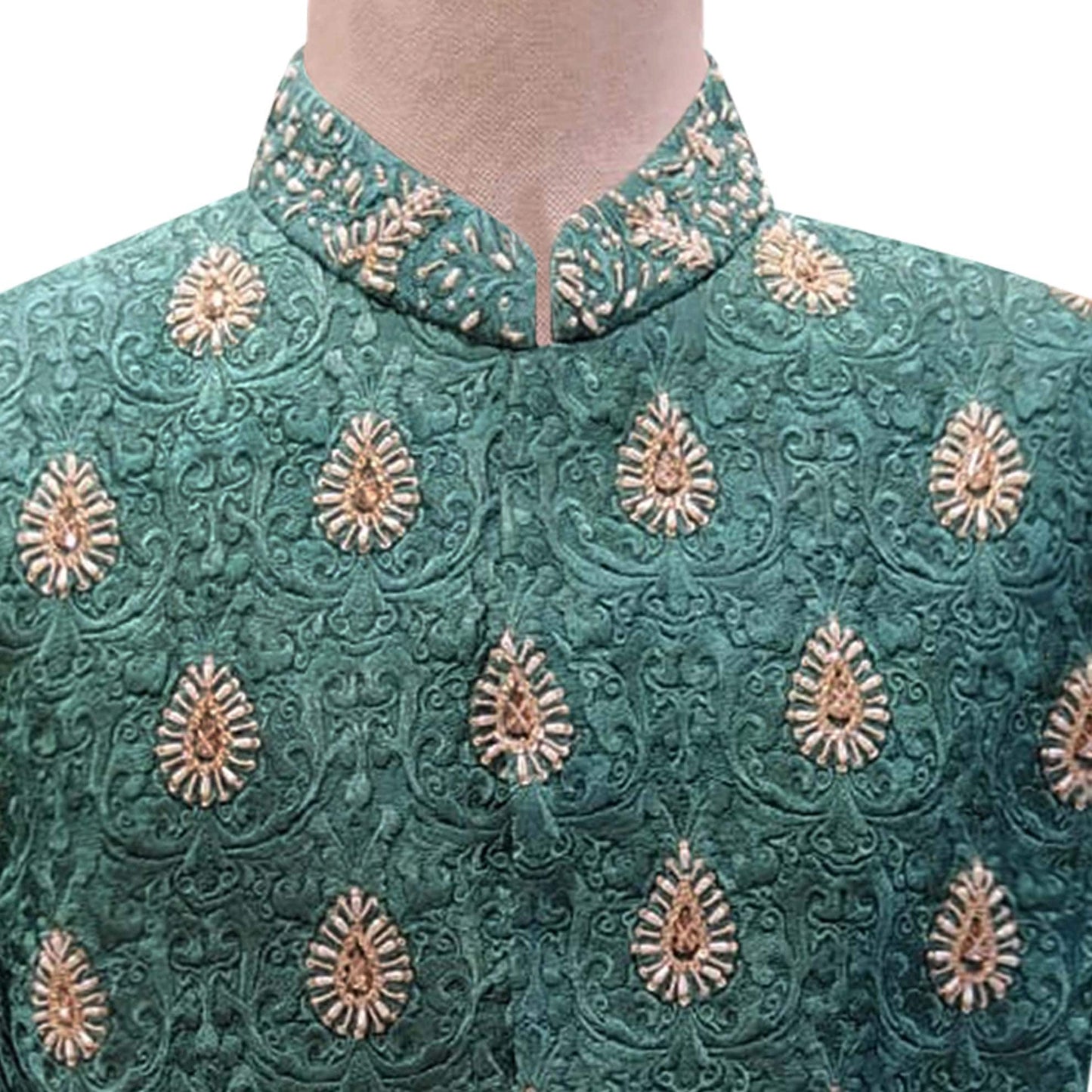 Fully embroidered prince coat for groom with embellishment 3