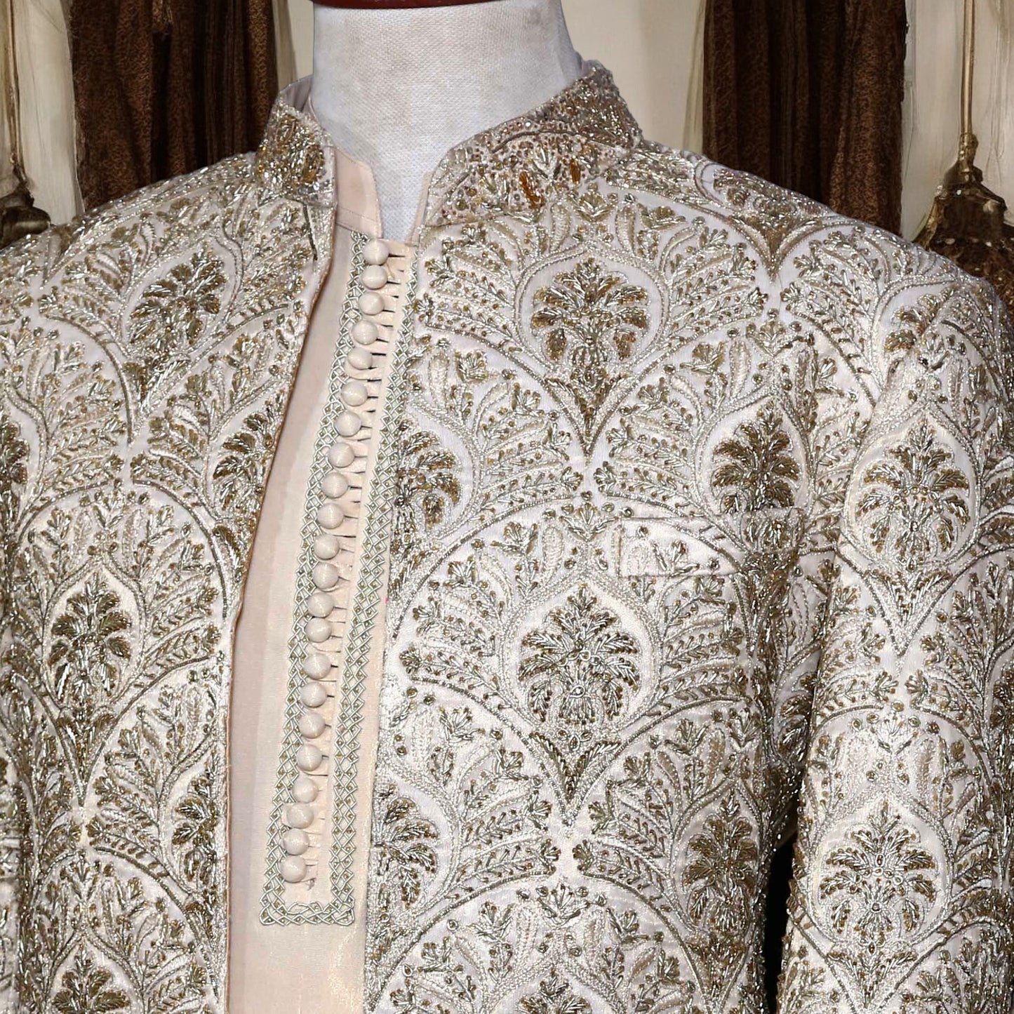 Golden Fully Embellished Prince Coat for Groom in New Jersey