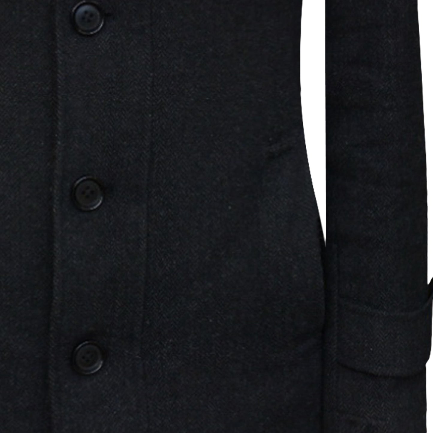Herringbone wool custom tailored black winter jacket 3