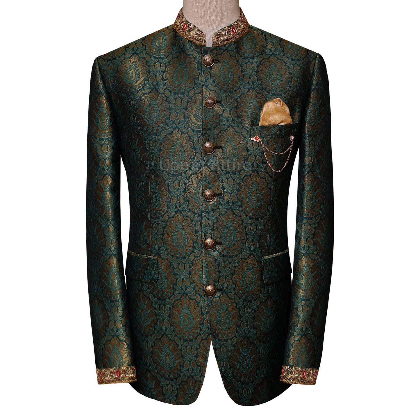 Indian imported jamawar prince coat for wedding