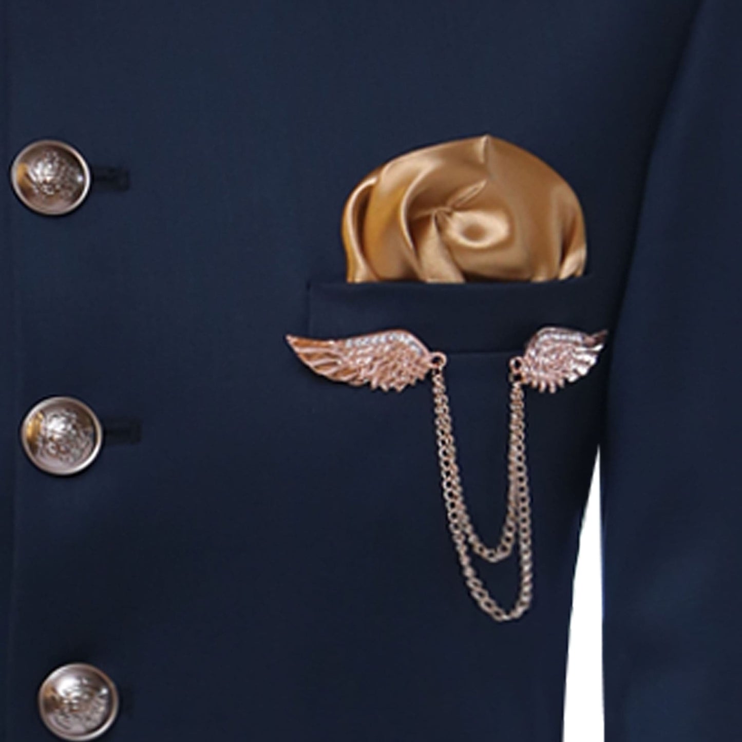 Ink blue embellished prince coat in italian , blue prince coat