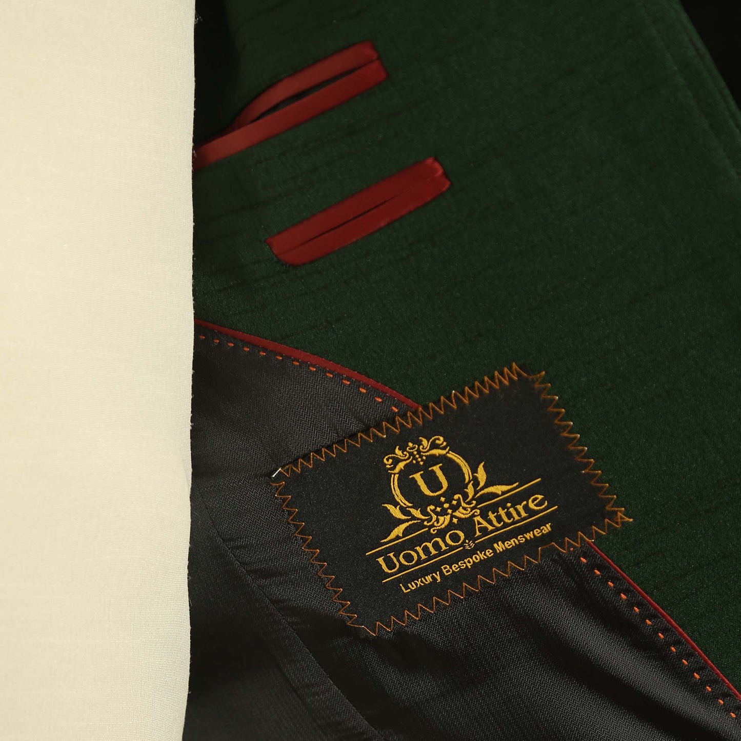 Inside round lining fashion Deep Green Prince Pakistan with Shalwar Kameez