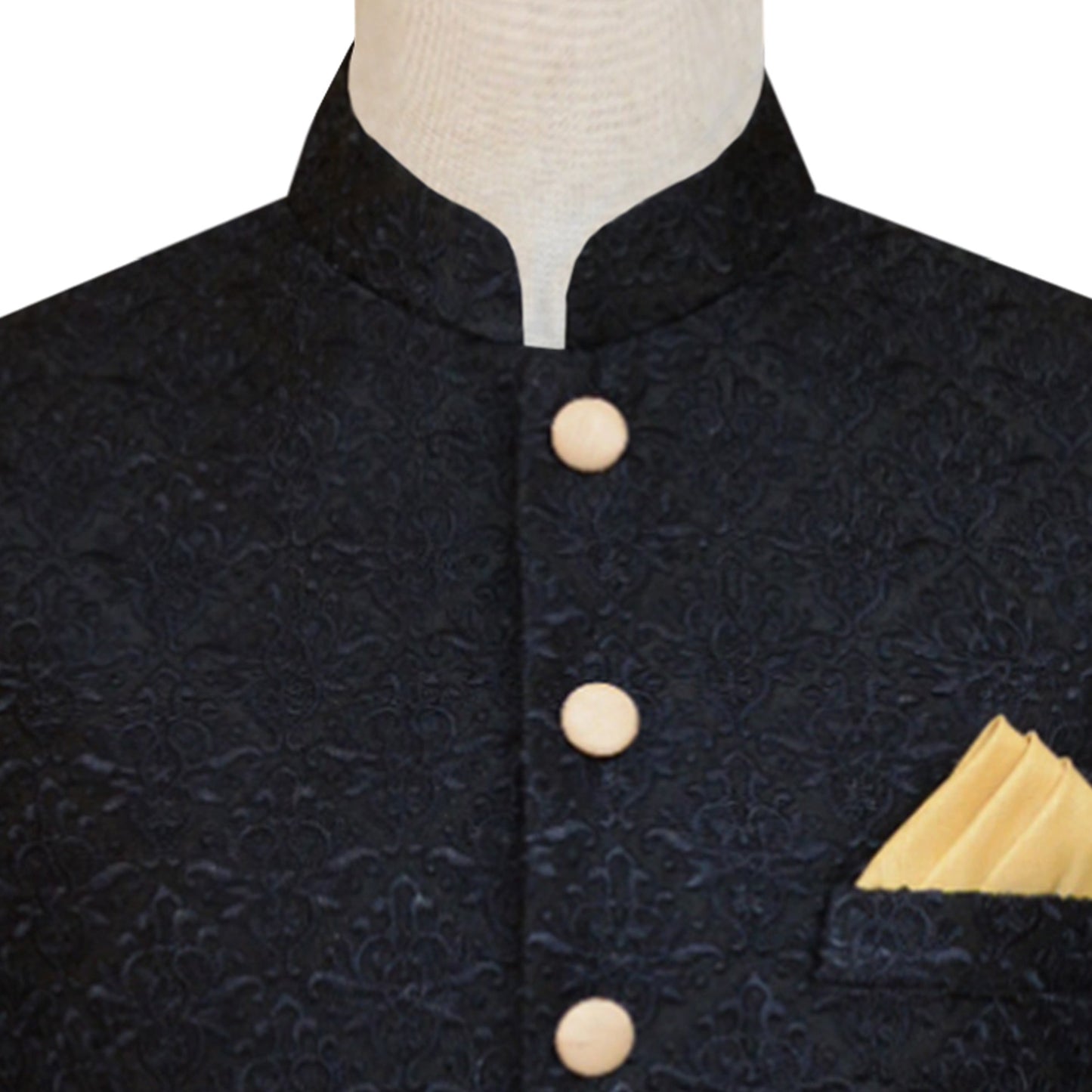 Jet black luxury prince suit for groom and groomsmen 3
