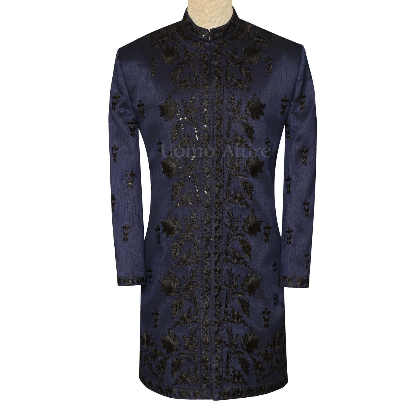 Latest Mens Navy Blue Wedding Sherwani for Groom