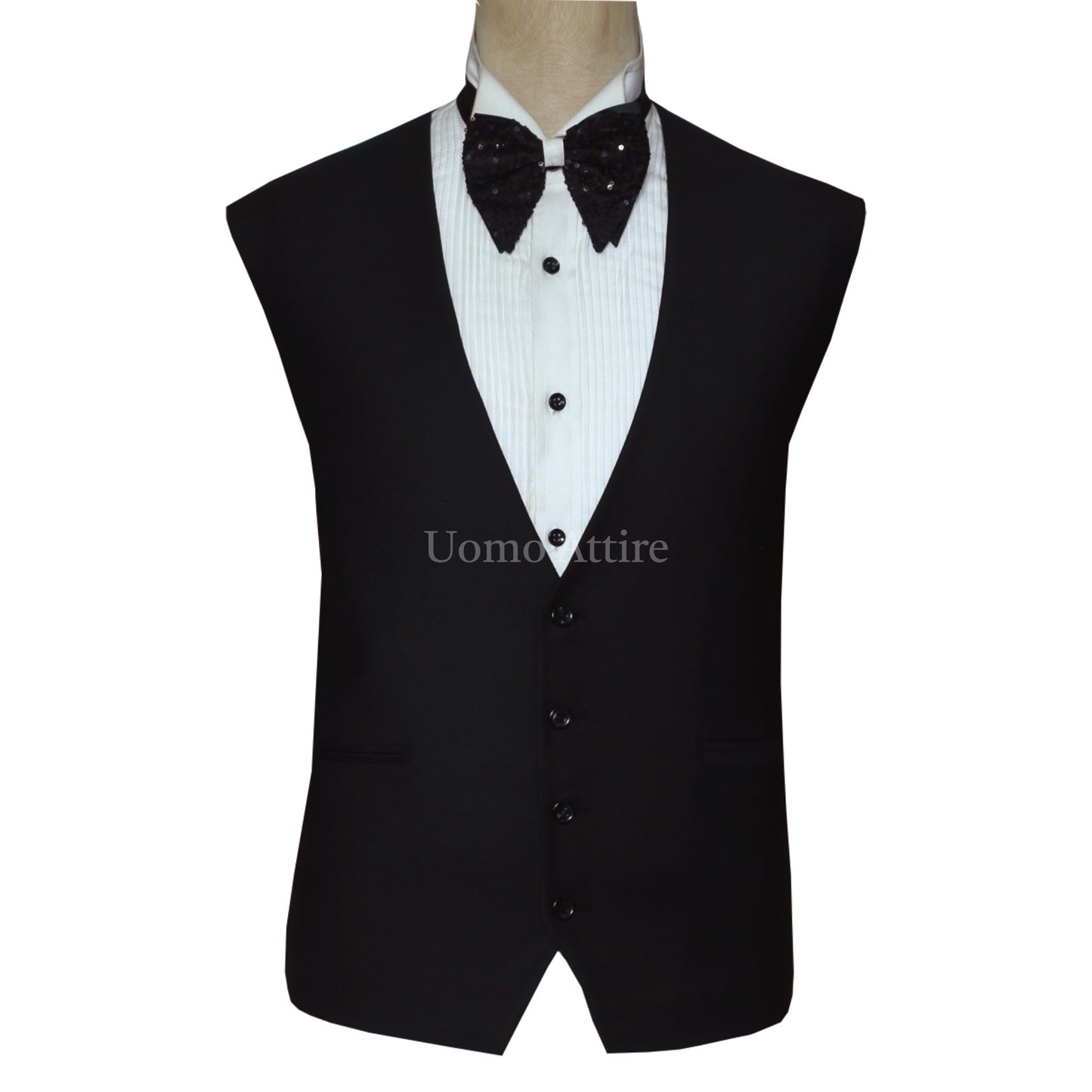 Designer Grey Tuxedo with Black Contrast Style - Black Vest