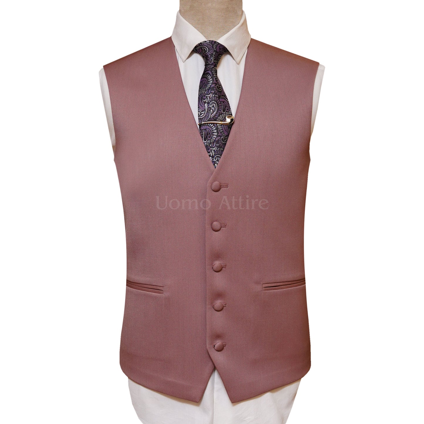 Light Pink Mens Bespoke Vest