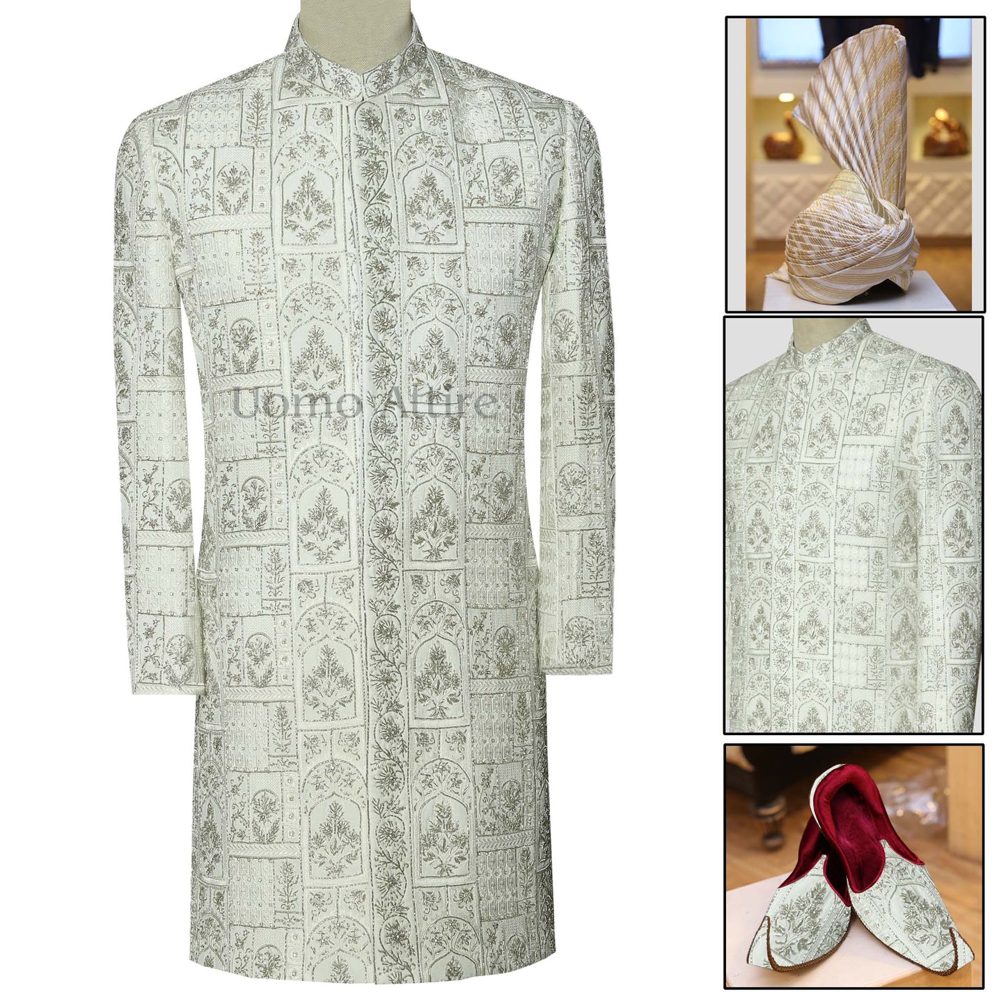 Luxury Men's White Sherwani for Groom | Wedding Sherwani Groom