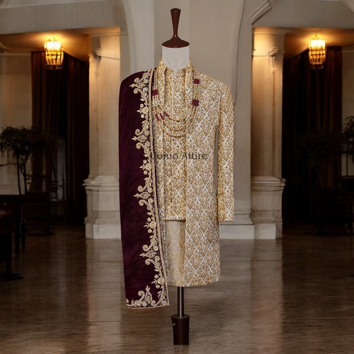 sherwani shawl style