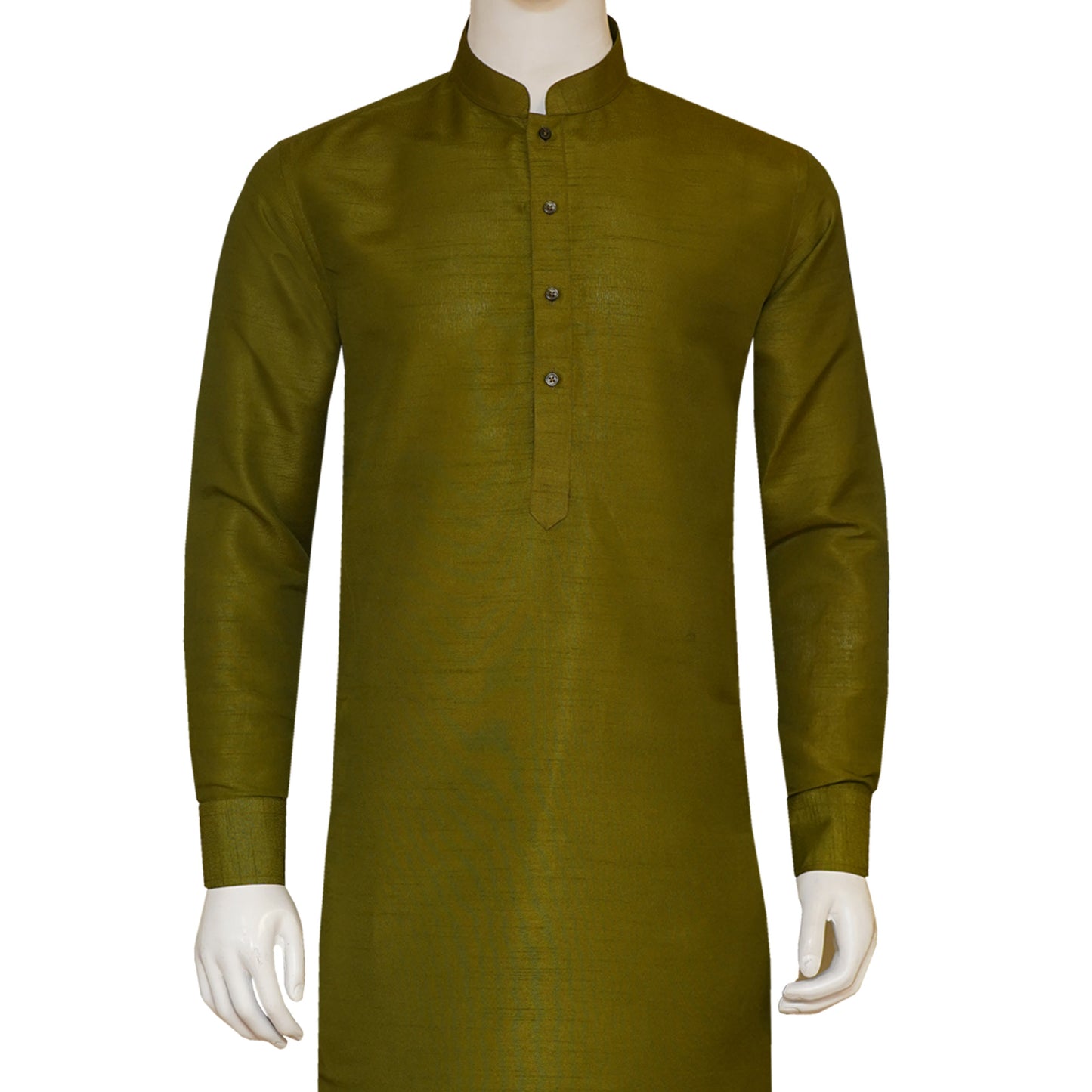 Mehndi kurta pajama in raw silk fabric