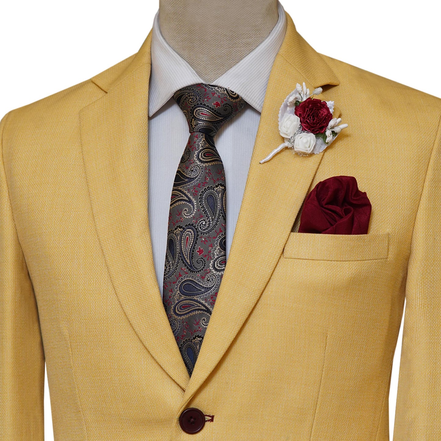 Mens bespoke golden 2 piece suit | Bespoke Golden Mens Suit