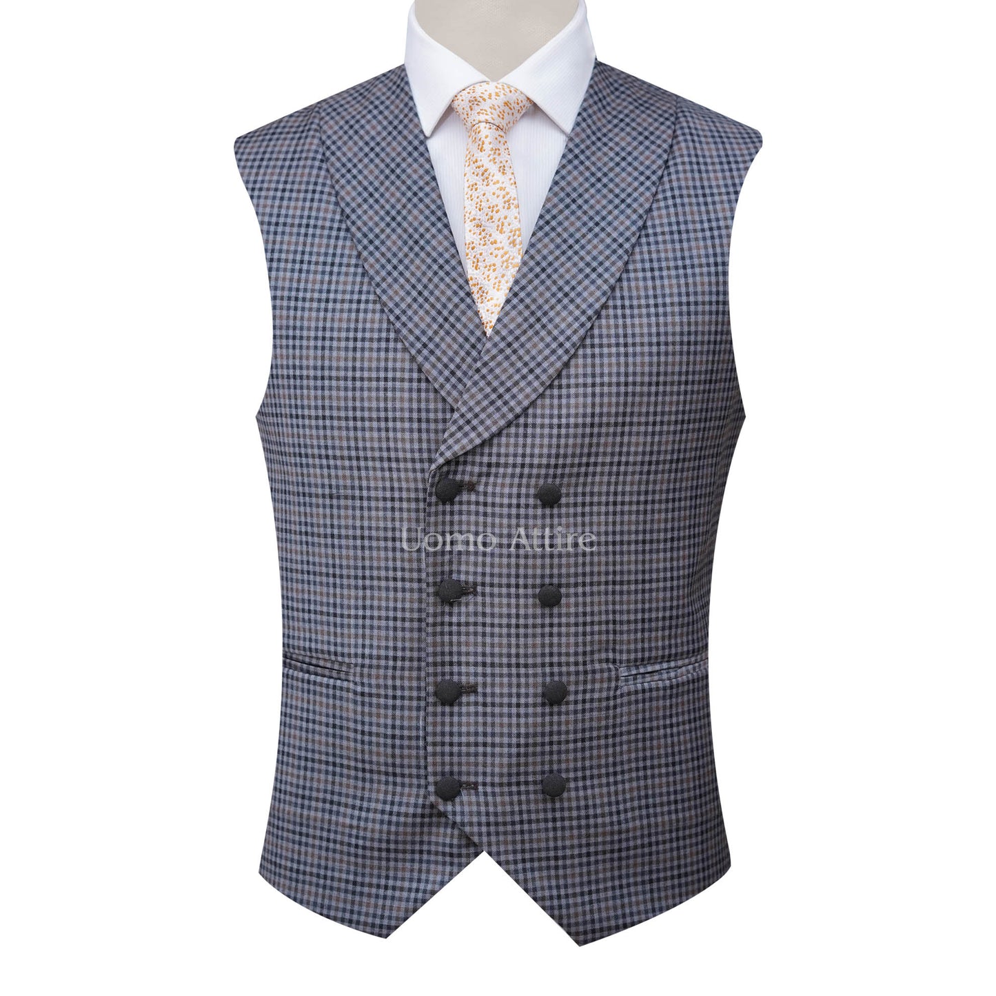 Mini check 3 piece waistcoat