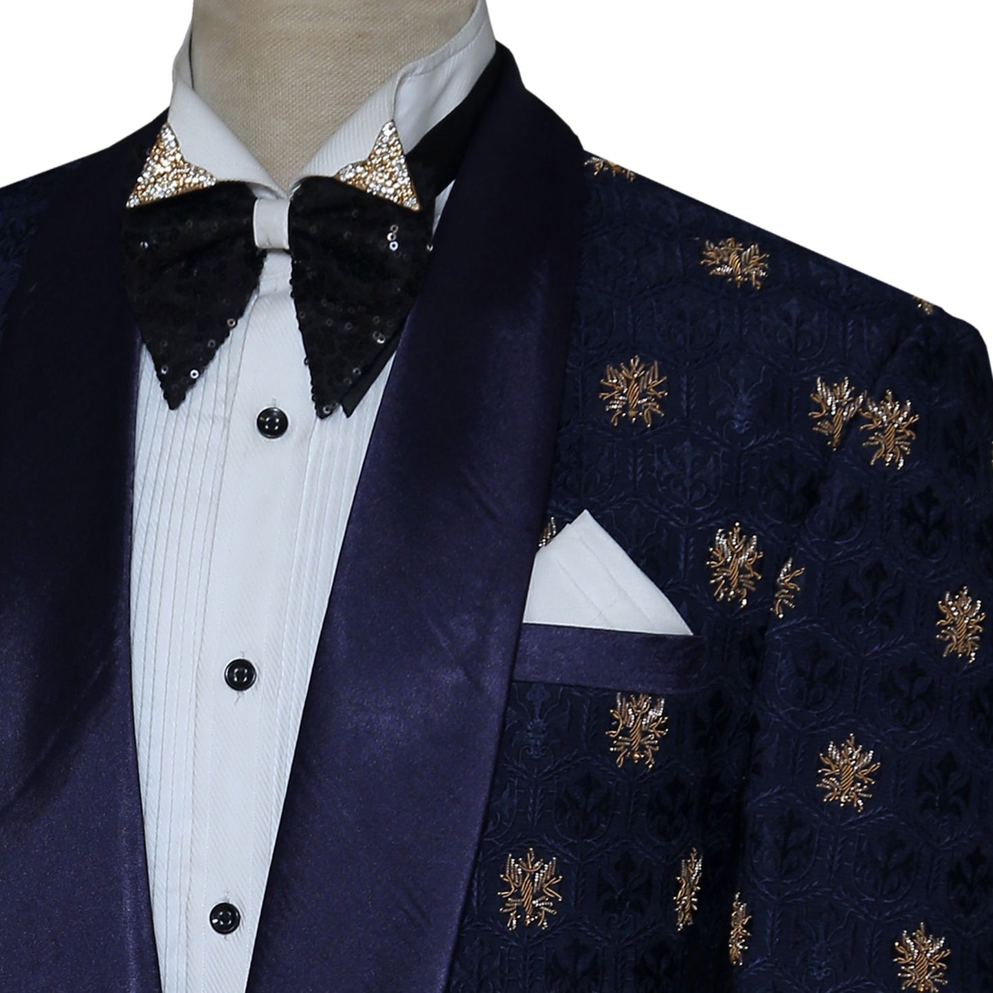 Navy Blue Italian Cut Mens Prom Tuxedo Suit