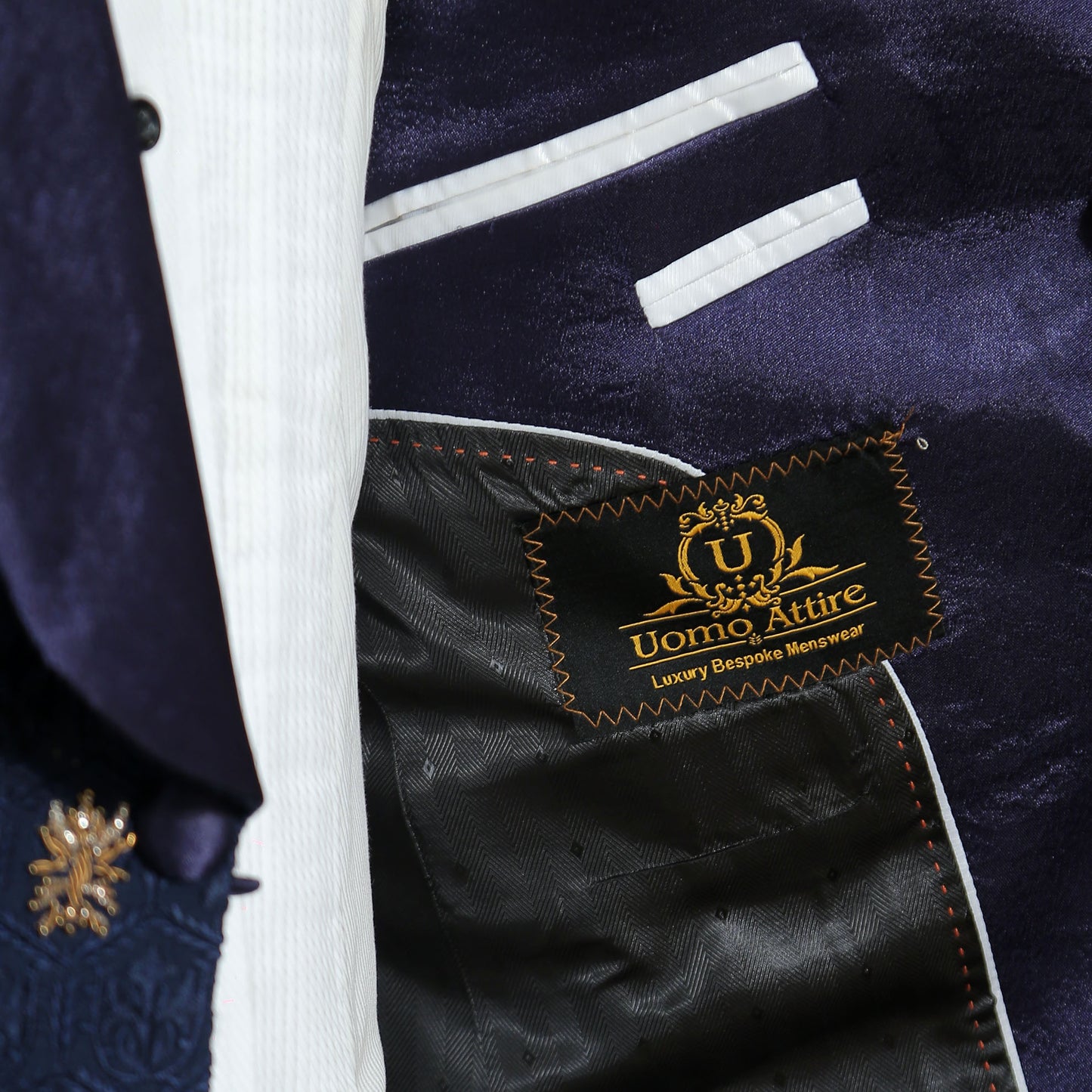 Navy Blue Tuxedo Suit inside lining fashion