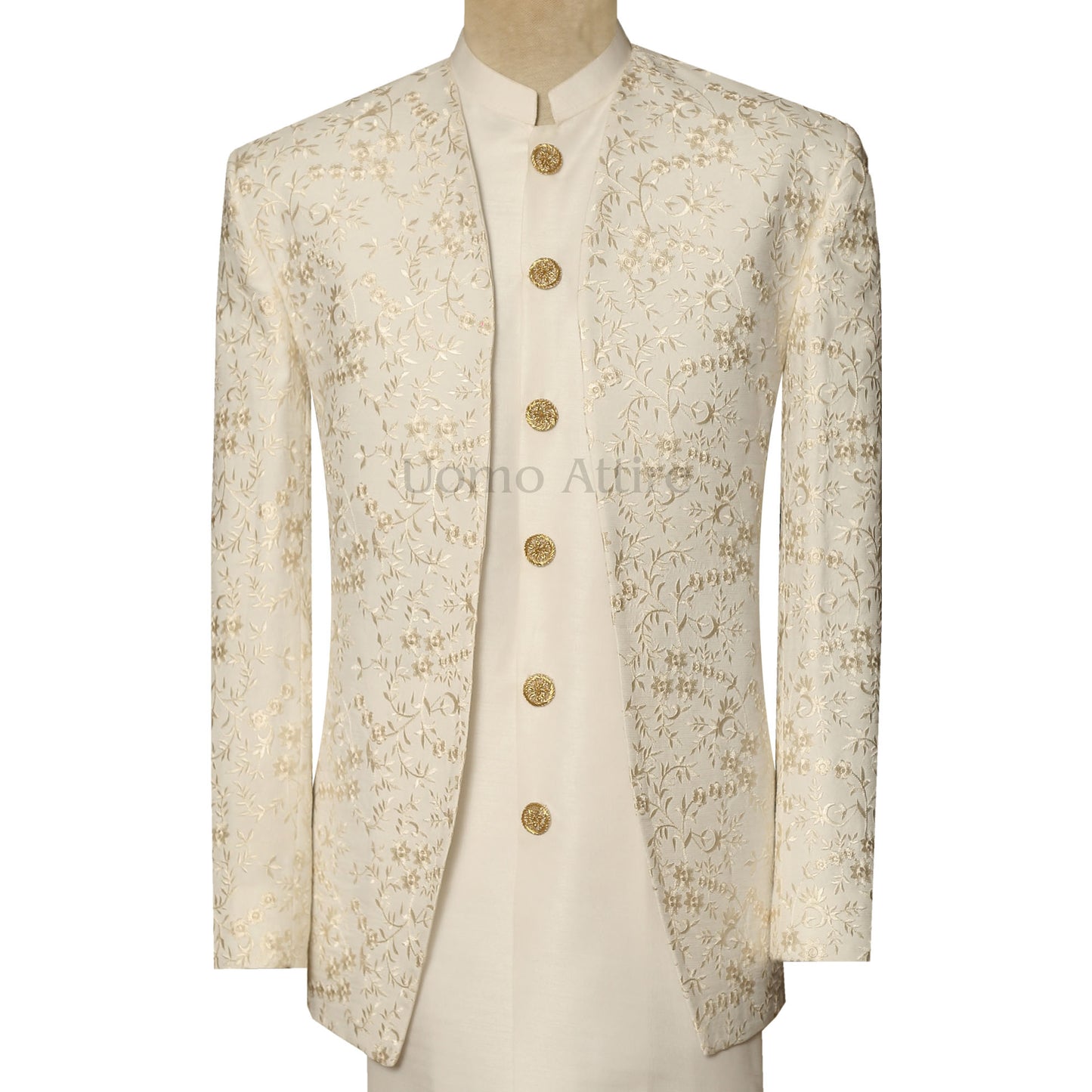 Off White Prince Coat Pakistan with Shalwar Kameez