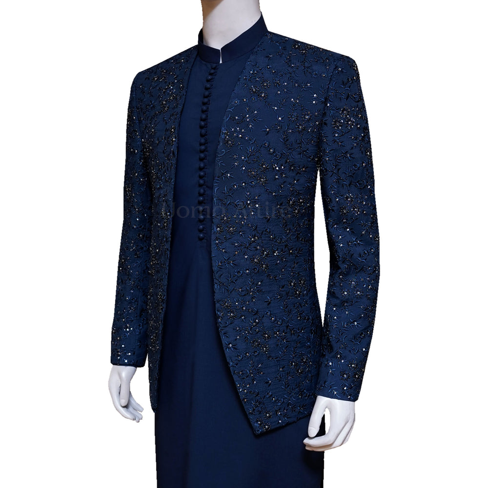 
                  
                    Midnight Blue Prince Coat with Same Color Kurta Pajama | Prince Coat
                  
                