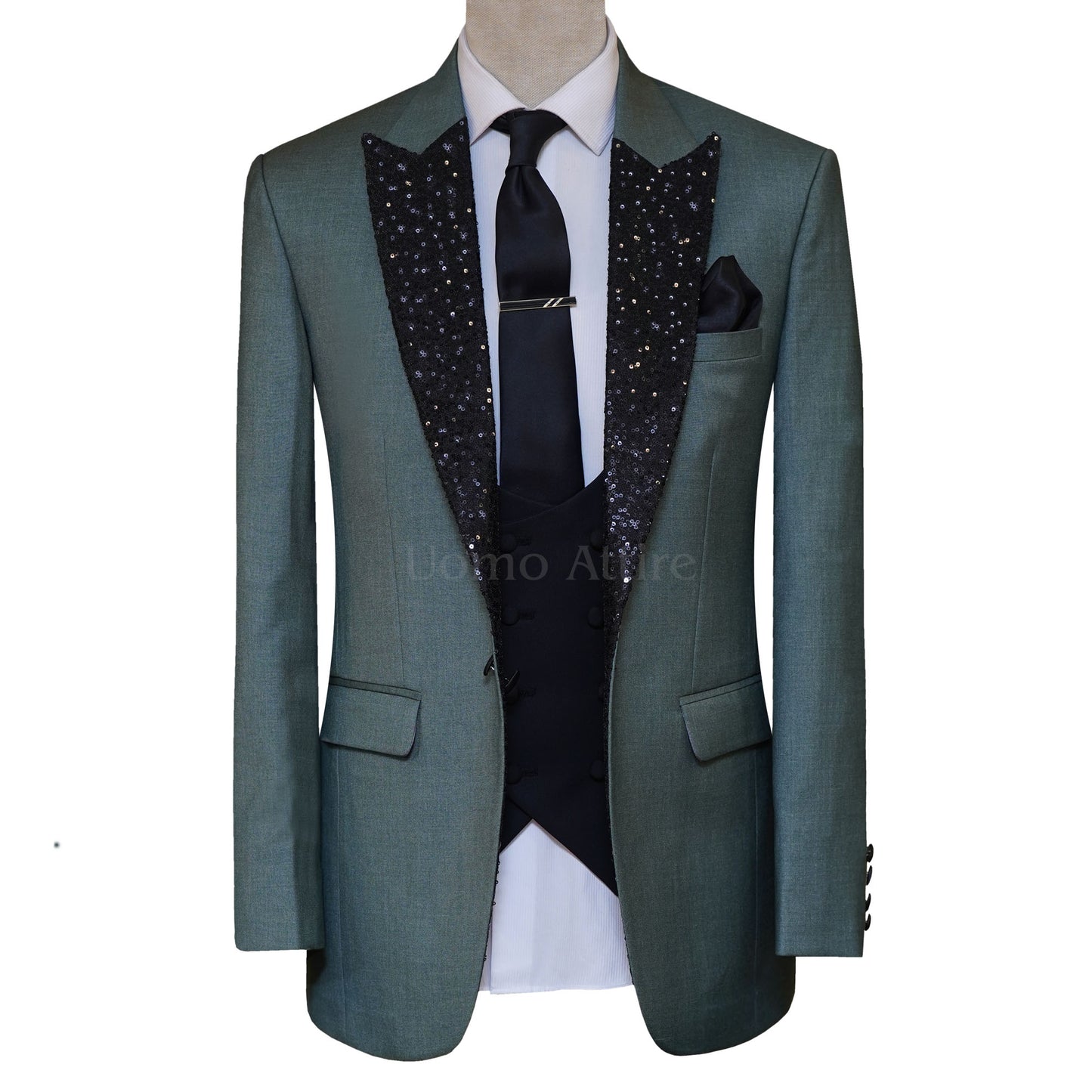 
                  
                    Best Sage Green Tuxedo 3 Piece Suit for Men in USA
                  
                