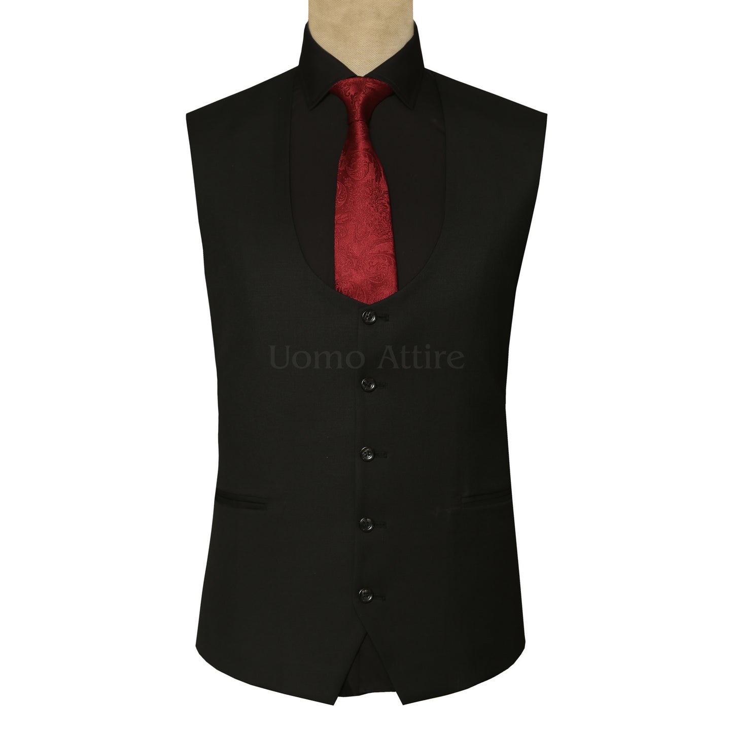 Black on Black Suit Vest