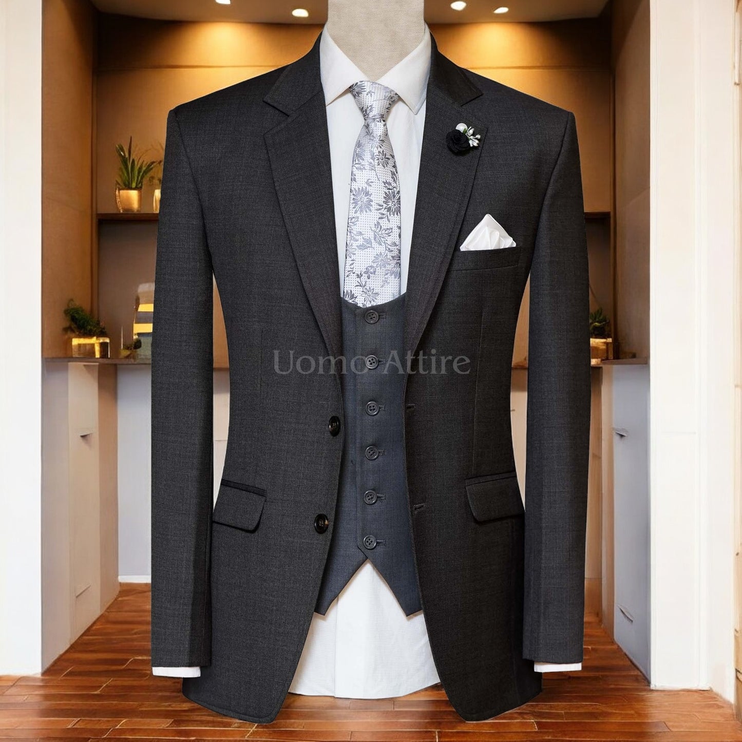 Charcoal Grey Suits for Groom