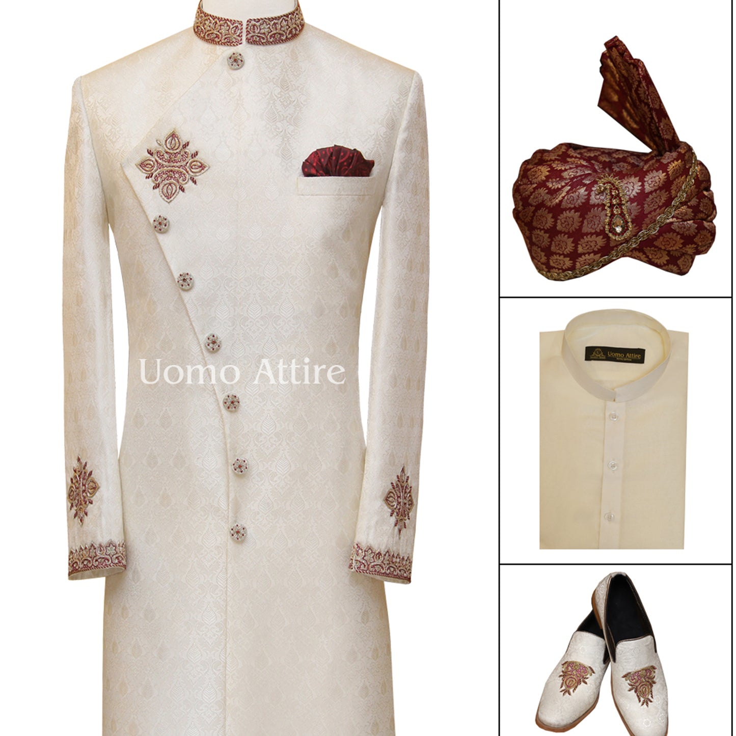 Angrakha style embellished sherwani