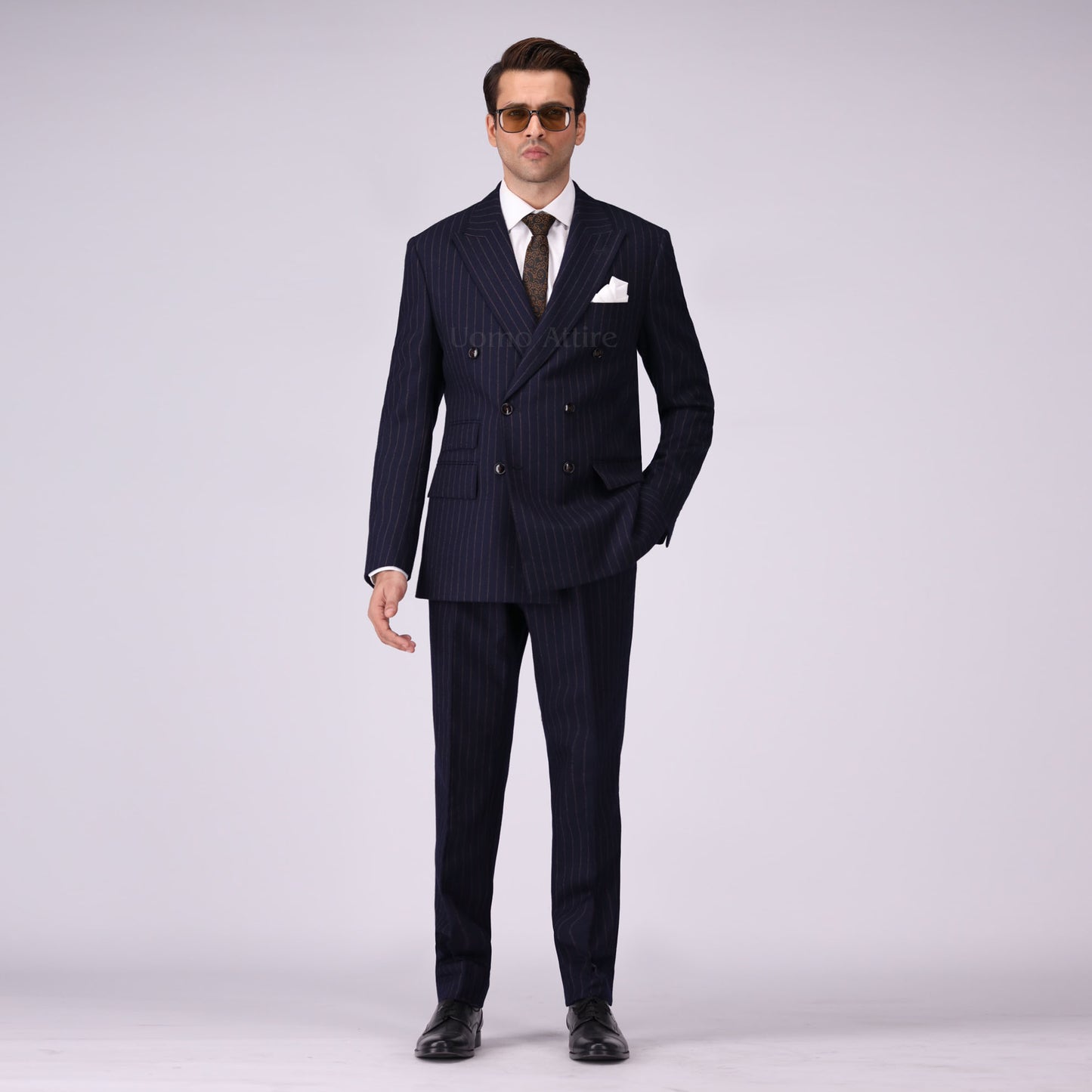 Iconic Italian Wool Formal Two Piece Suit For Mens