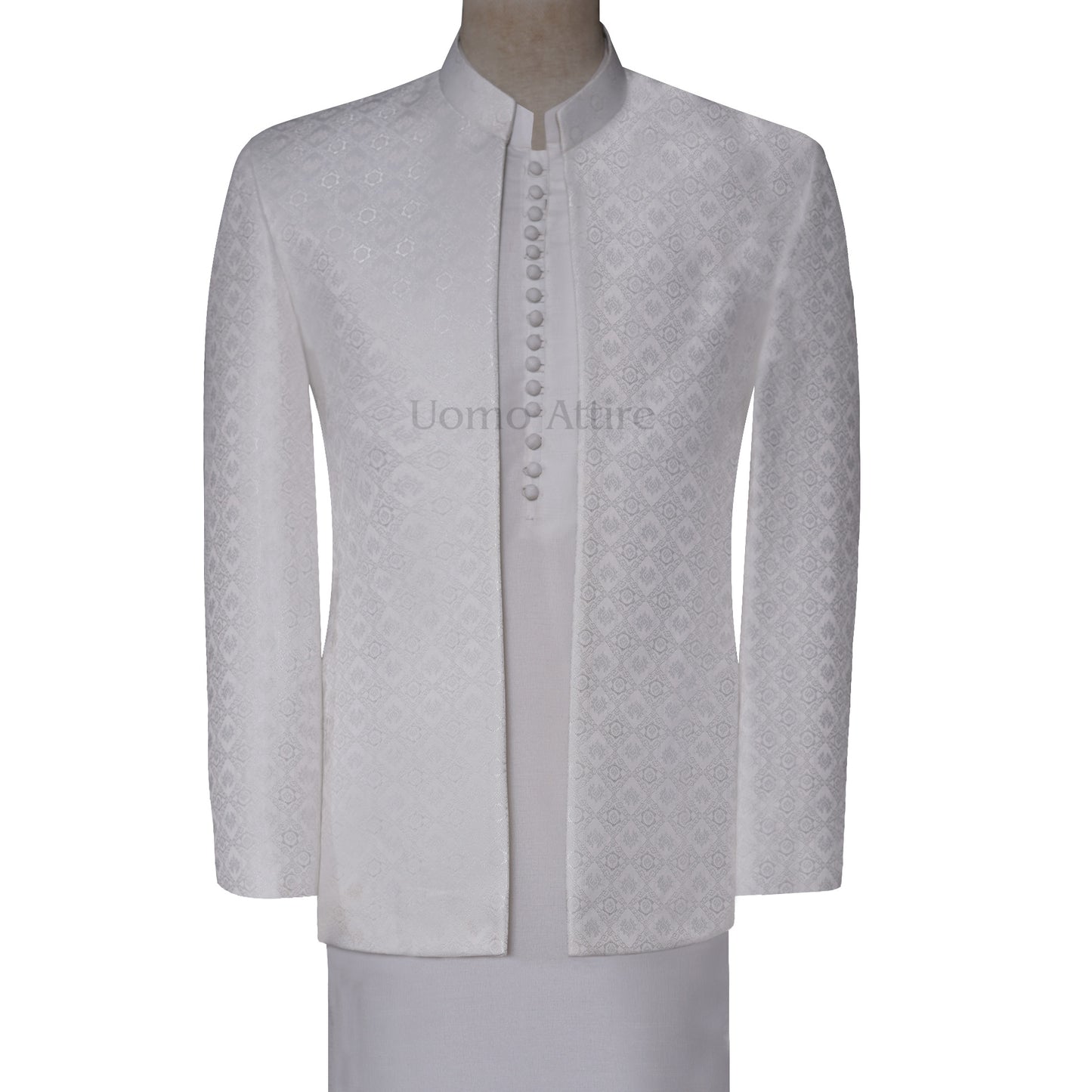 Off White Prince Coat for Grooms | Elegant Wedding Wear with Gold Handwork